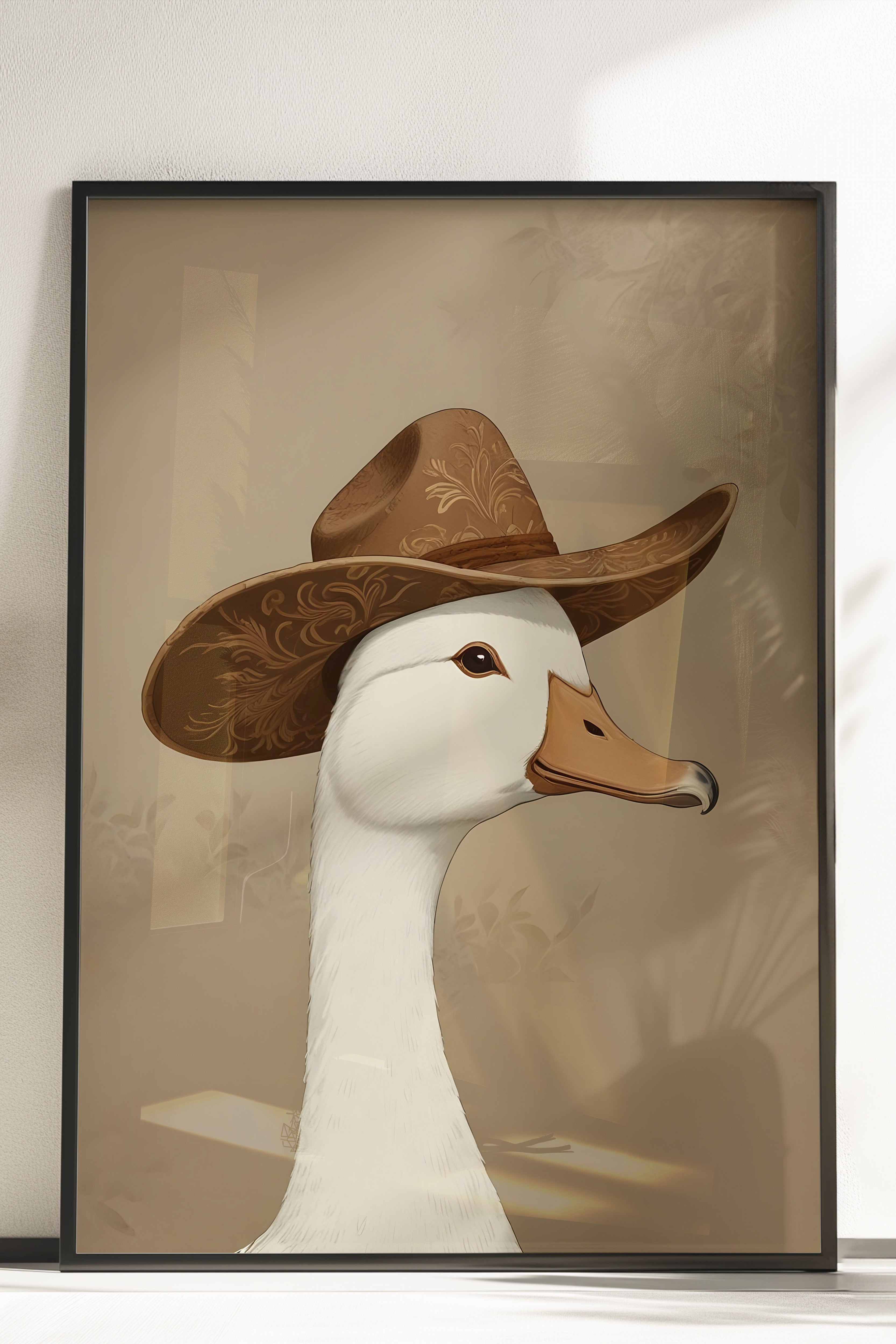 Çerçevesiz Poster, Silly Cowboy Goose, Comfort Serisi Duvar Posteri, NO:108955