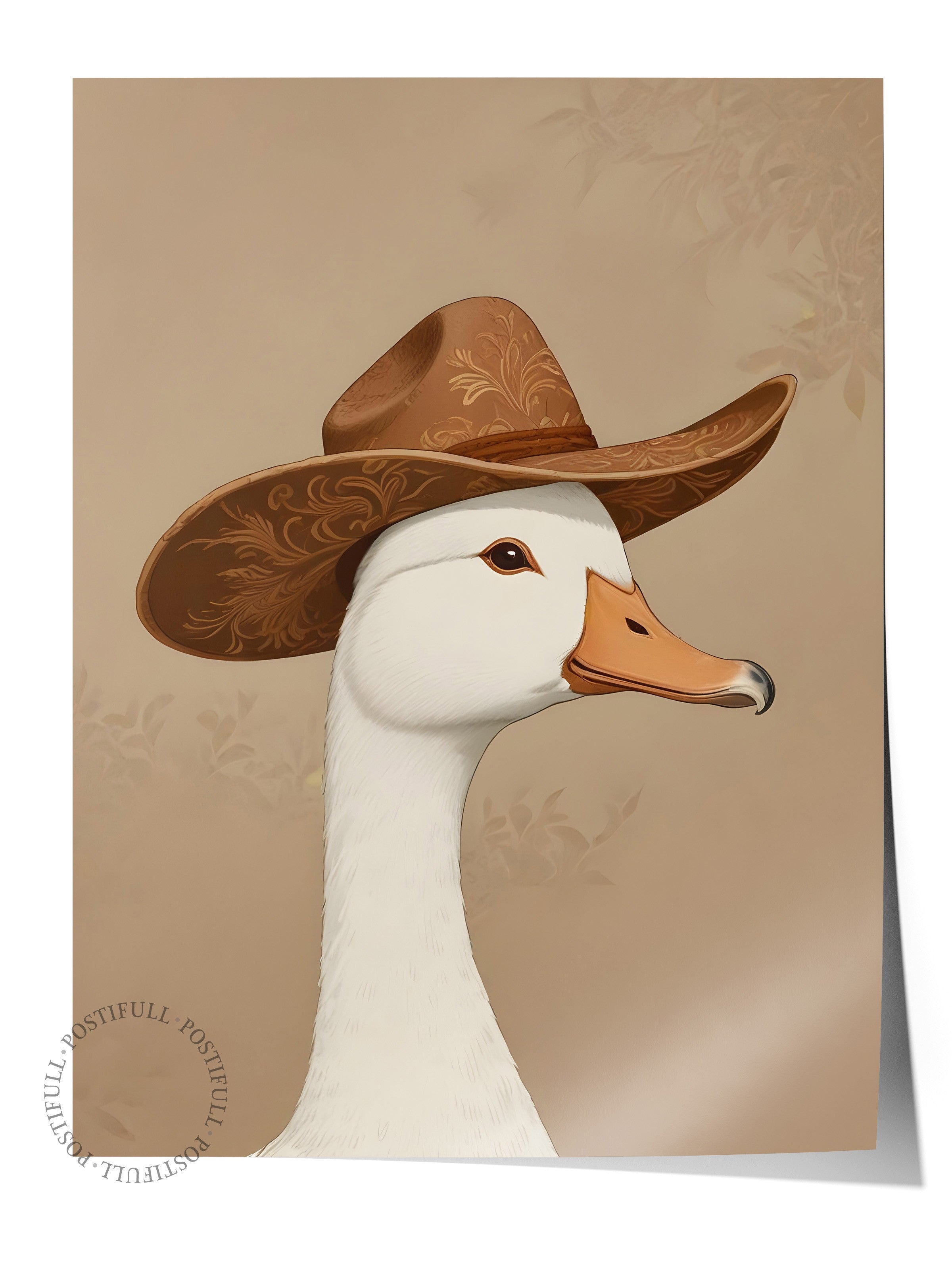 Çerçevesiz Poster, Silly Cowboy Goose, Comfort Serisi Duvar Posteri, NO:108955