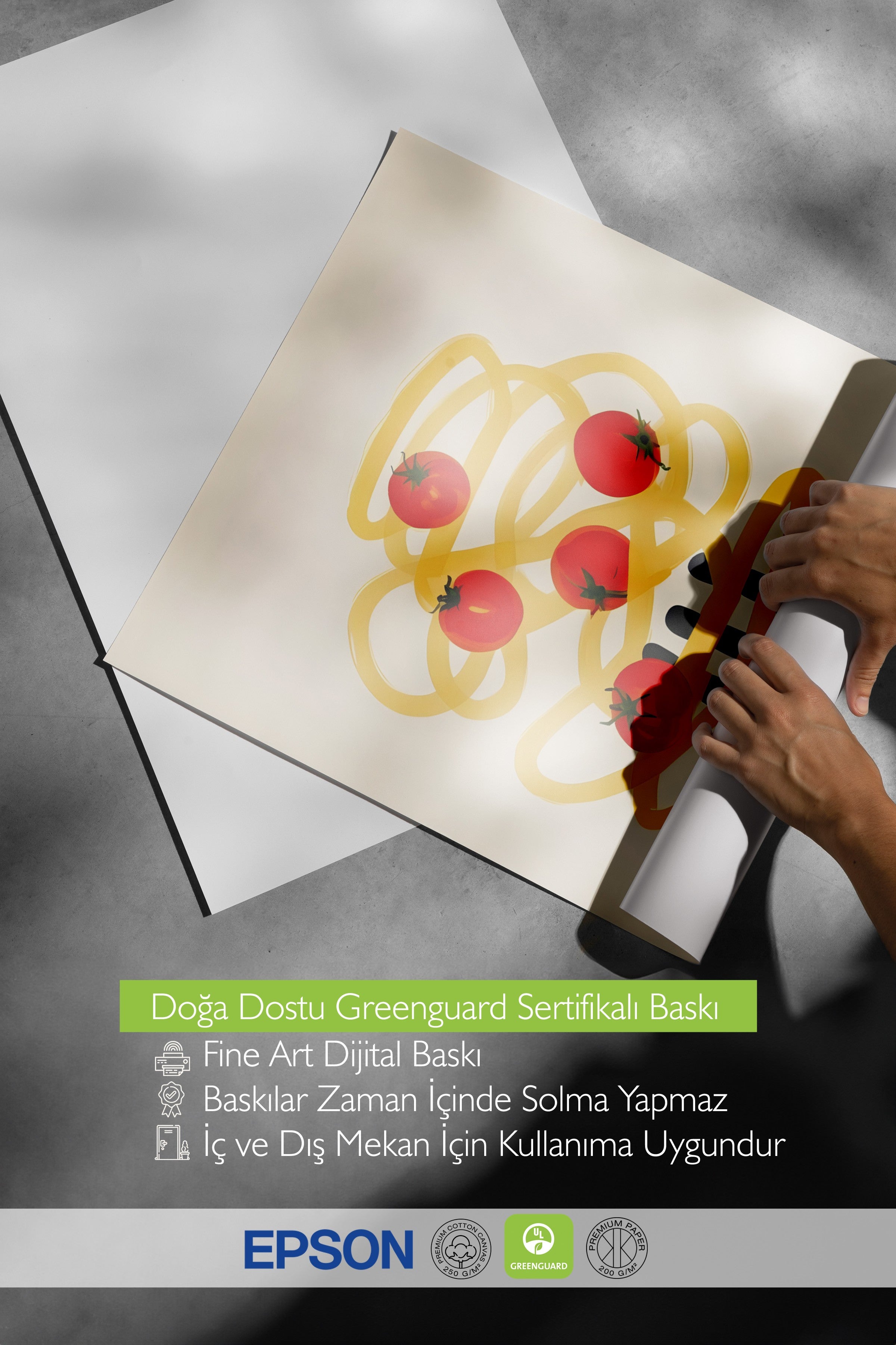 Çerçevesiz Poster, Spaghetti, Comfort Serisi Mutfak Duvar Posteri, NO:109059