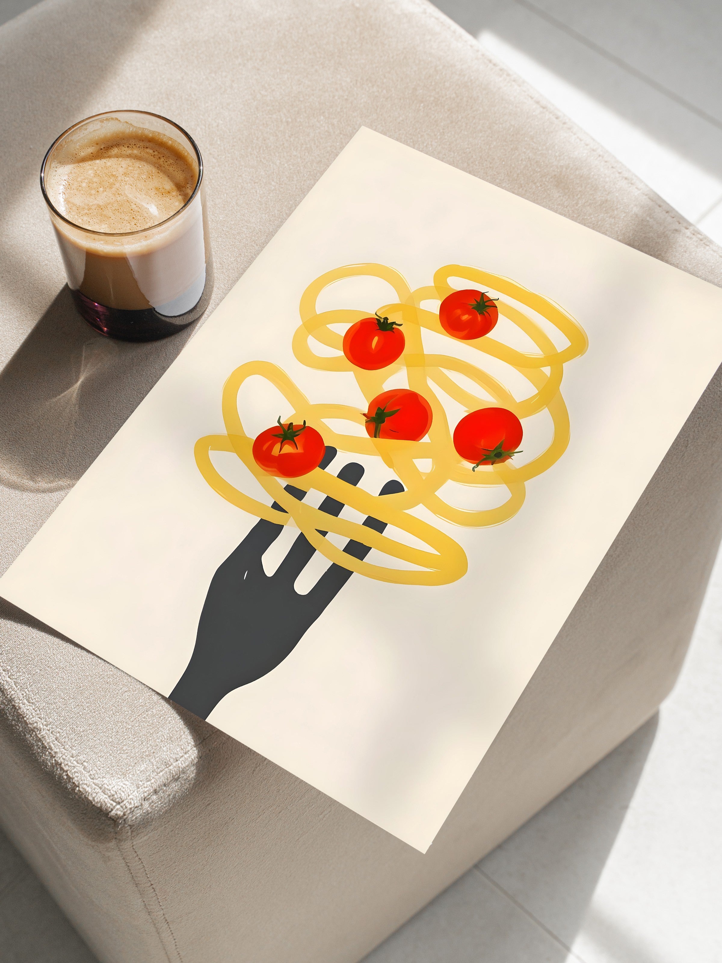 Çerçevesiz Poster, Spaghetti, Comfort Serisi Mutfak Duvar Posteri, NO:109059