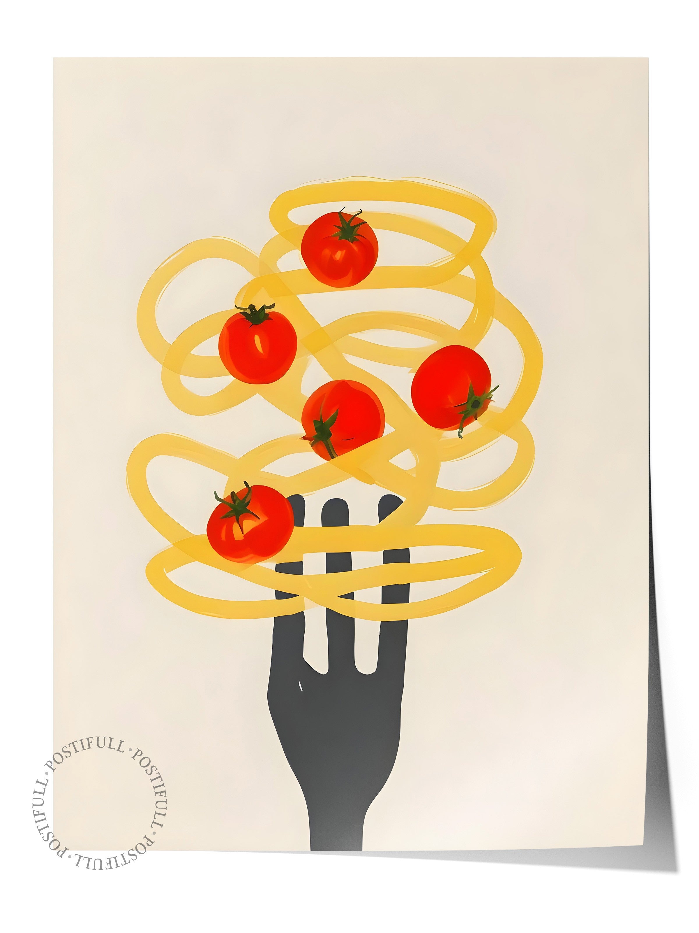 Çerçevesiz Poster, Spaghetti, Comfort Serisi Mutfak Duvar Posteri, NO:109059