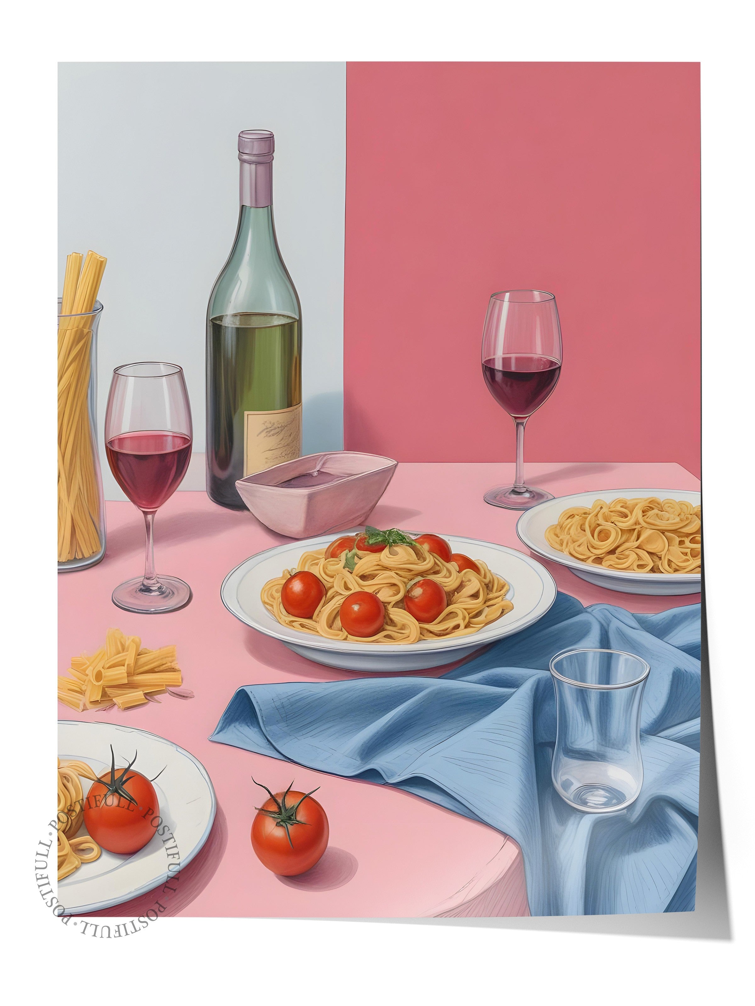 Çerçevesiz Poster, Spaghetti For Dinner, Comfort Serisi Mutfak Duvar Posteri, NO:109105
