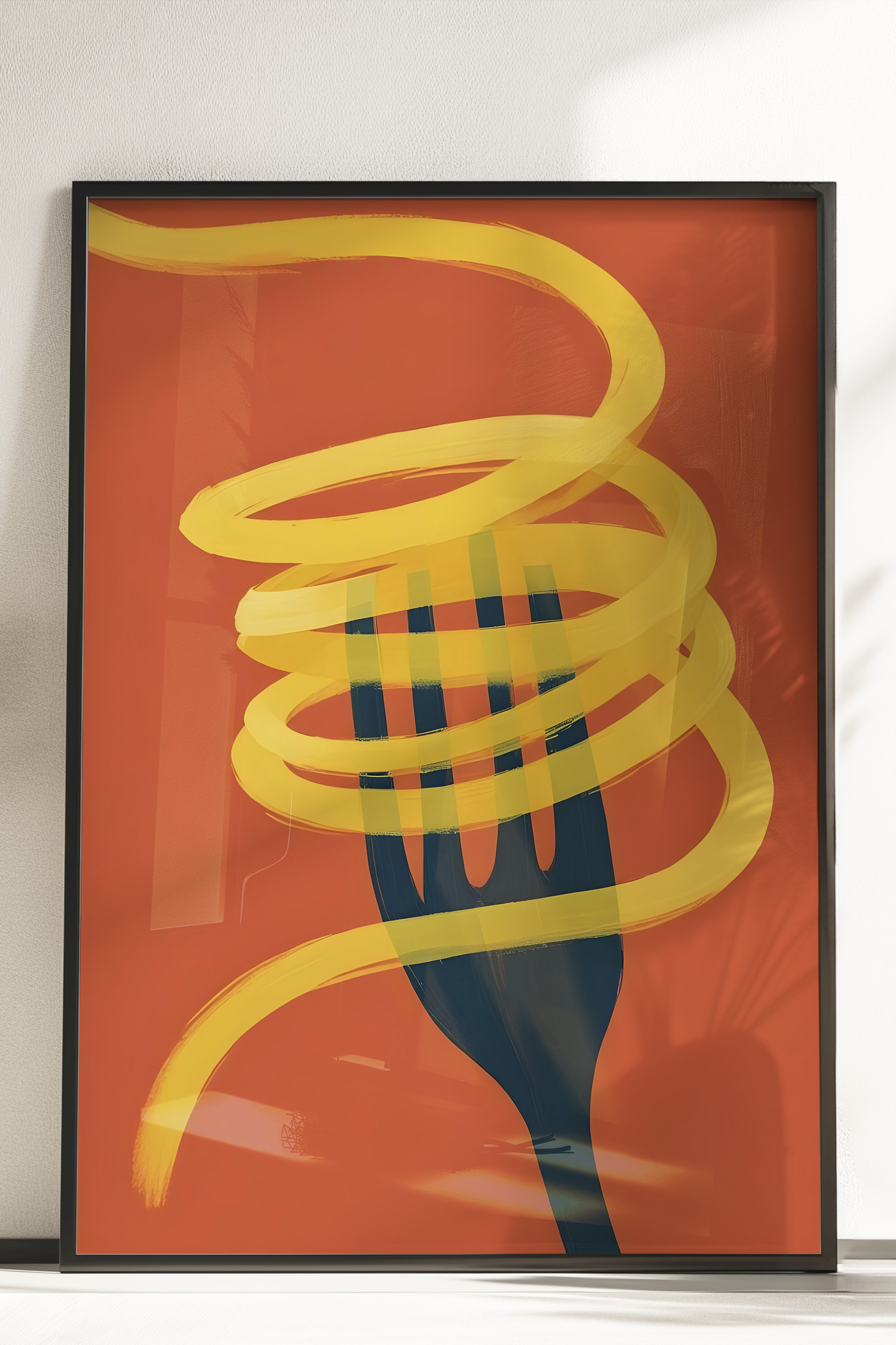 Çerçevesiz Poster, Spaghetti Fork, Comfort Serisi Mutfak Duvar Posteri, NO:109081