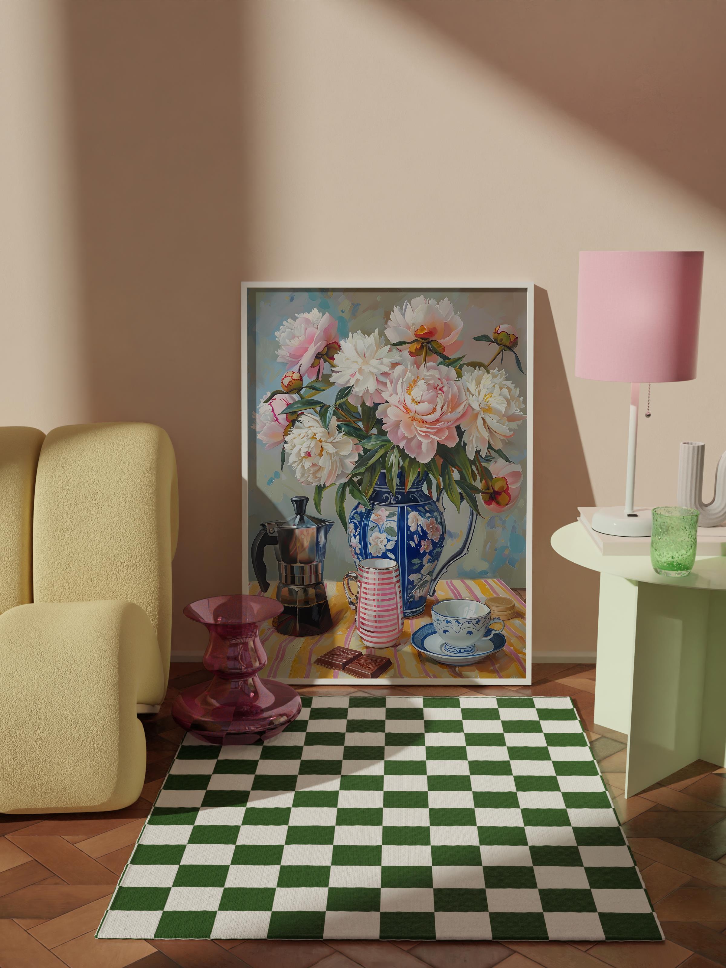 Çerçevesiz Poster Tablo, Duvar Posteri, Kağıt Poster, Vazoda Yaz Bahçesi , Maximalist No:59