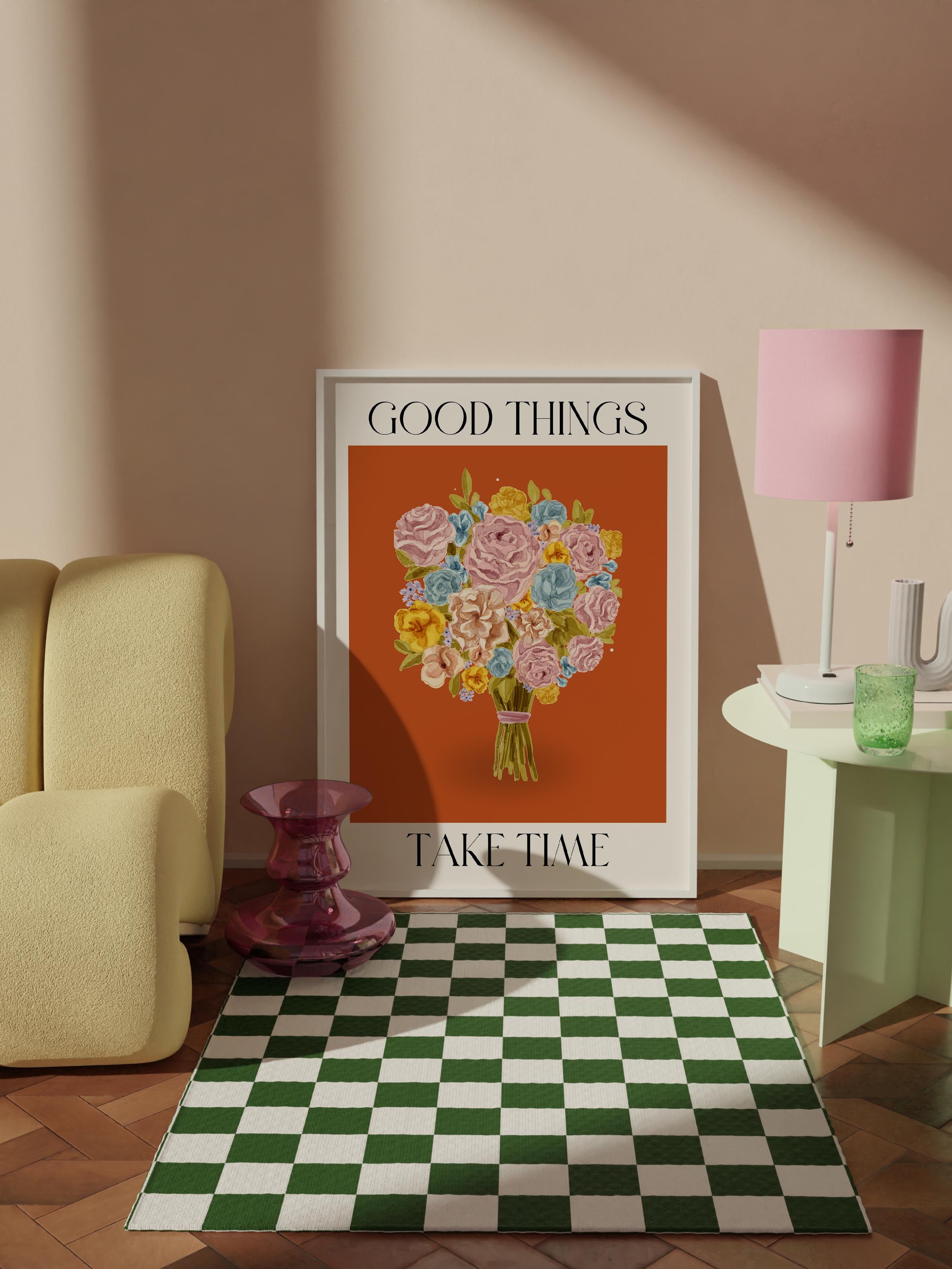 Çerçevesiz Poster Tablo, Duvar Posteri, Kağıt Poster, Zamanın Çiçekleri , Maximalist No:184