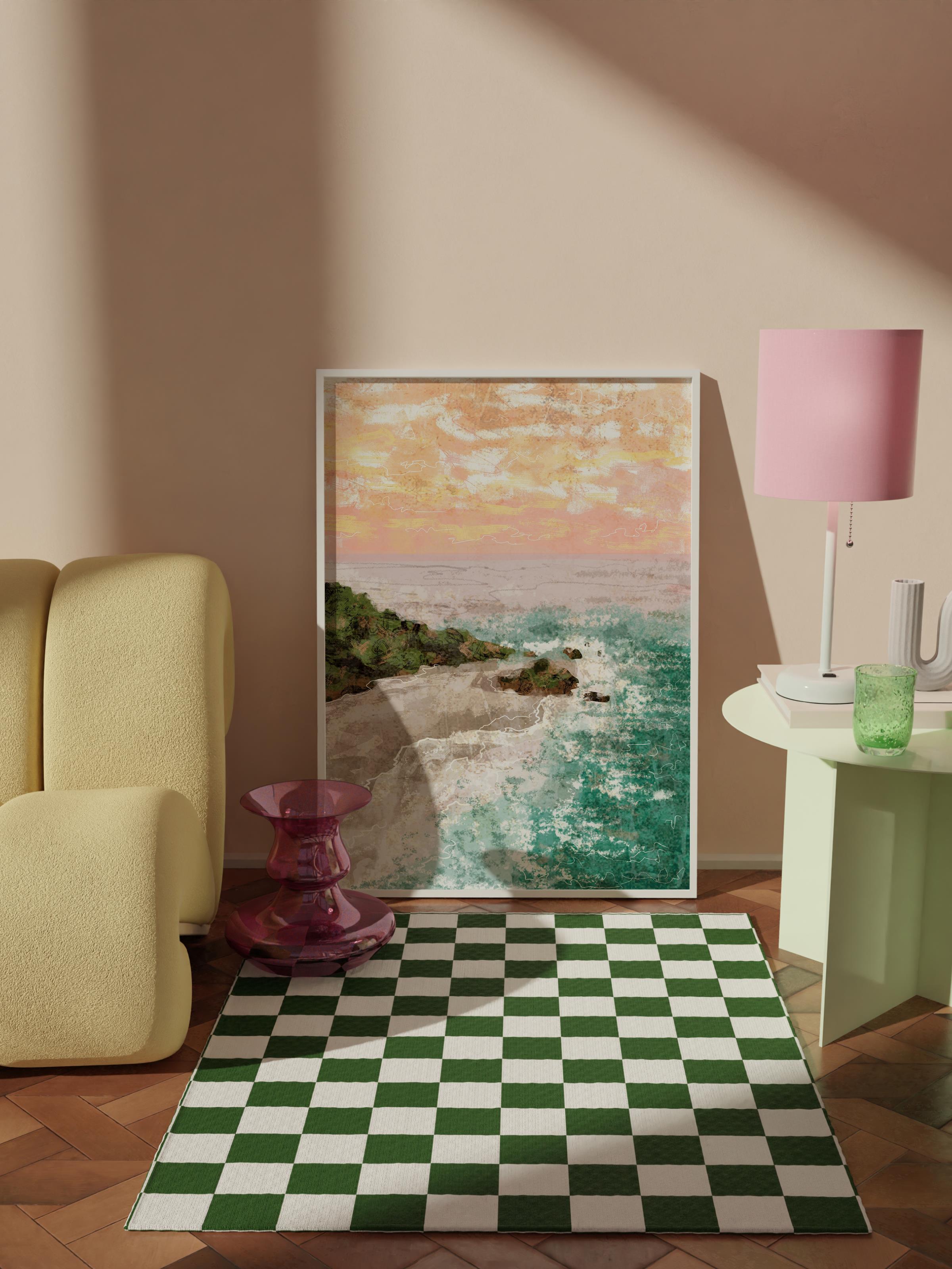 Çerçevesiz Poster Tablo, Duvar Posteri, Kağıt Poster, Deniz Kıyısı , Maximalist No:180