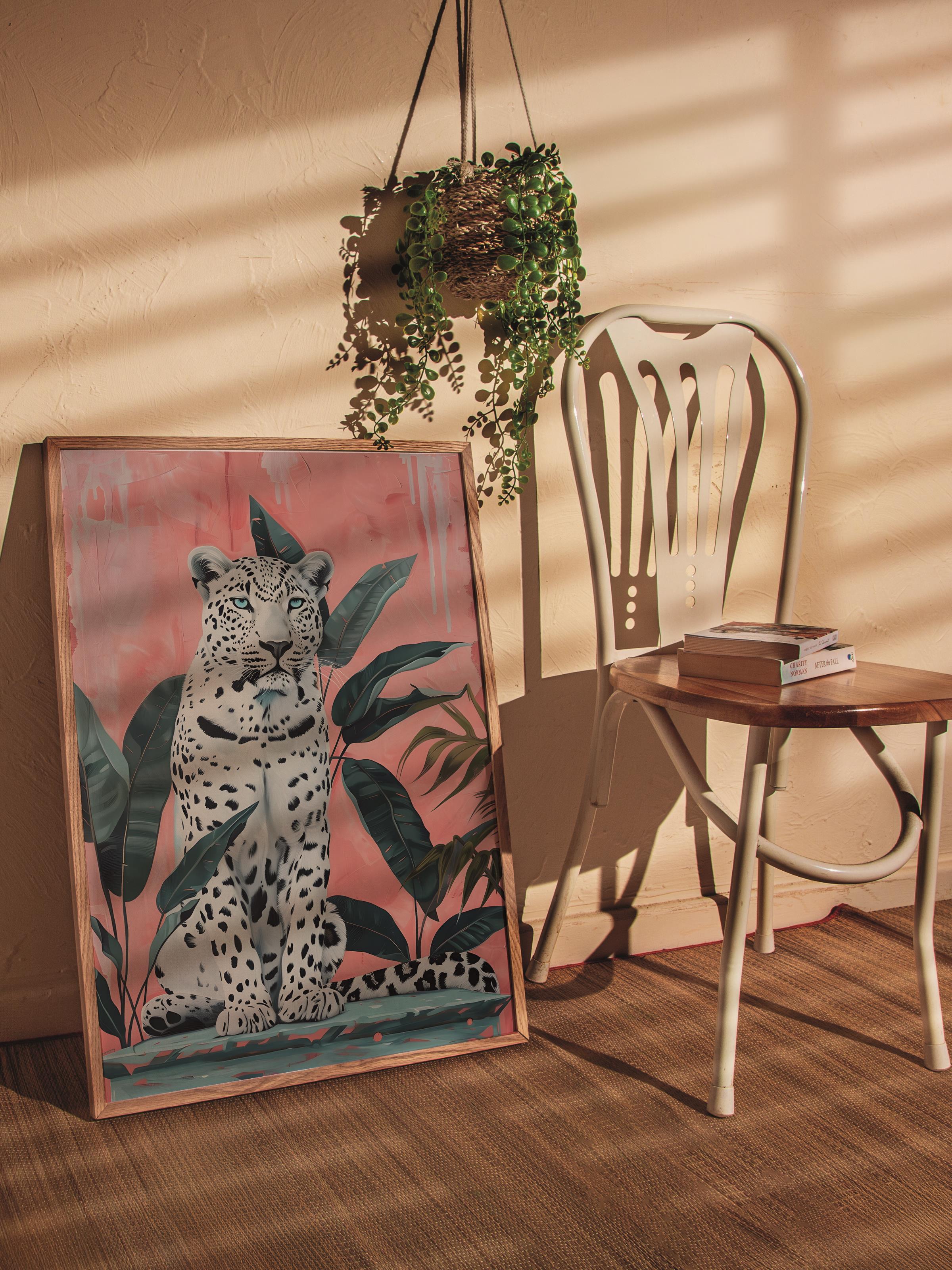 Çerçevesiz Poster Tablo, Duvar Posteri, Kağıt Poster, Leoparın Tropikal Gölgeleri , Maximalist No:62