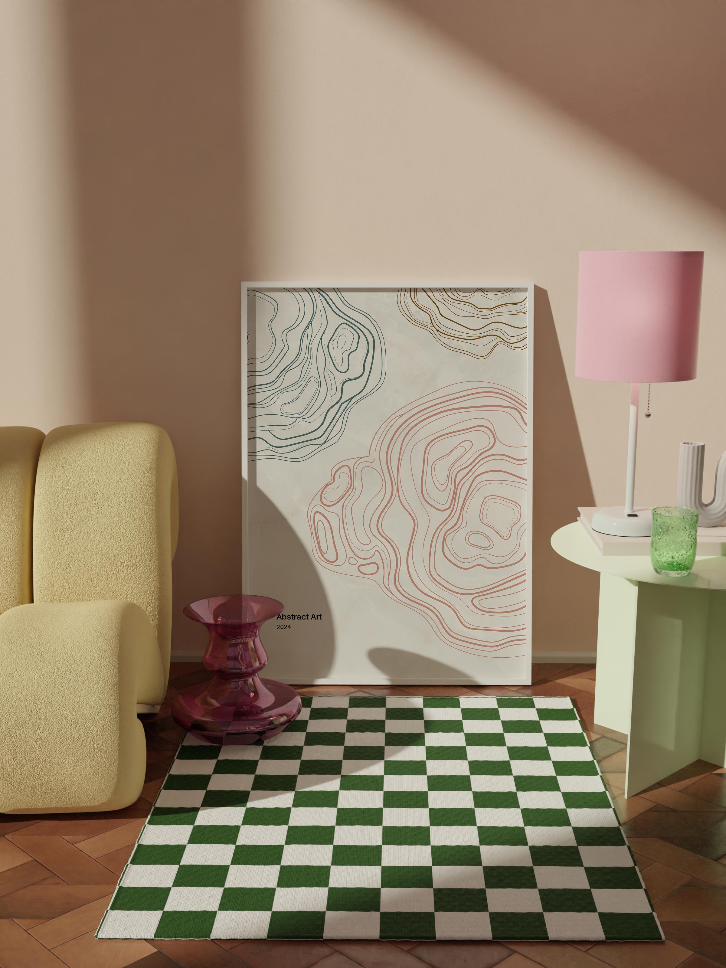 Çerçevesiz Poster Tablo, Duvar Posteri, Kağıt Poster, Topografik Hatlar , Maximalist No:189