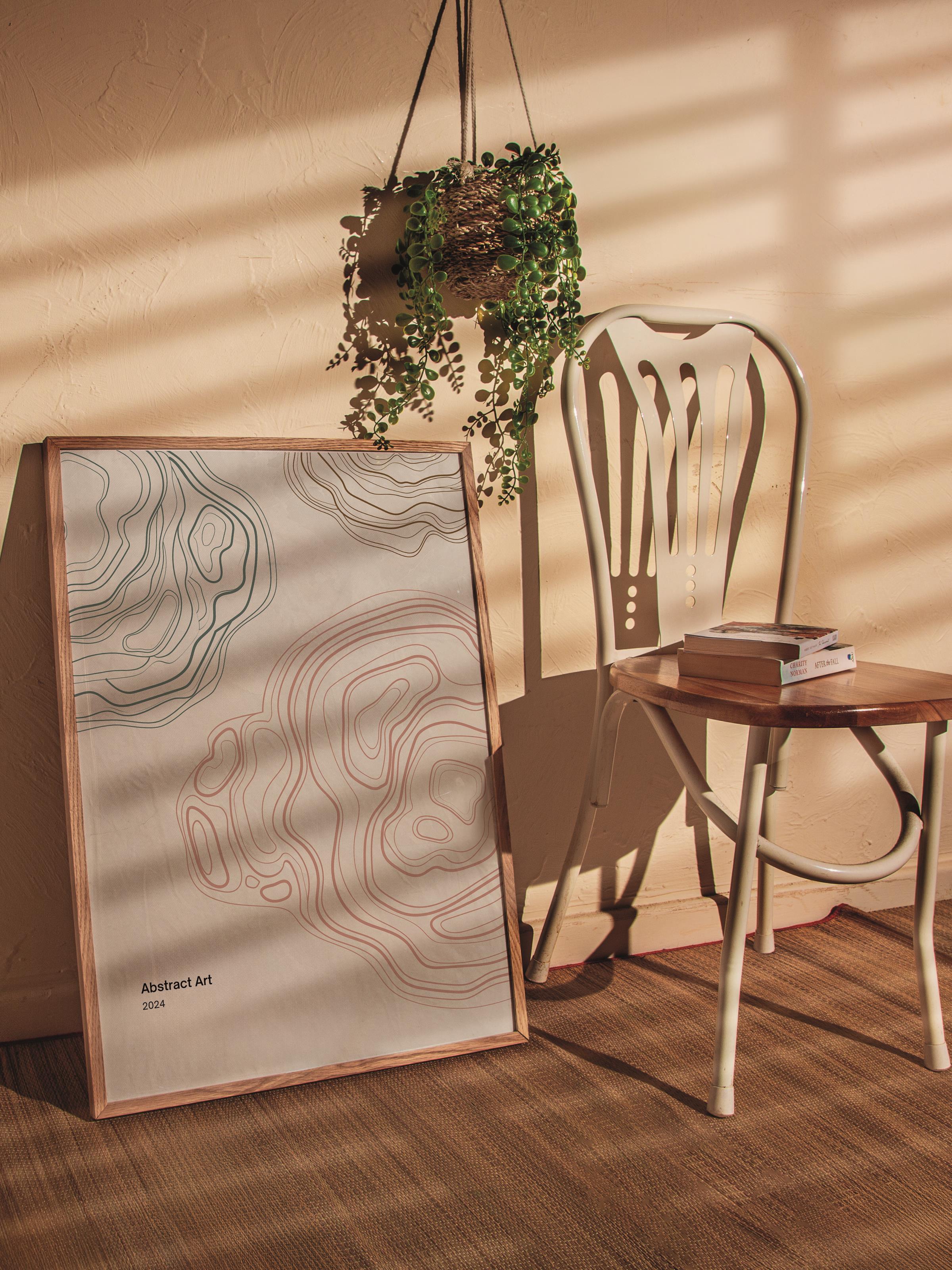 Çerçevesiz Poster Tablo, Duvar Posteri, Kağıt Poster, Topografik Hatlar , Maximalist No:189