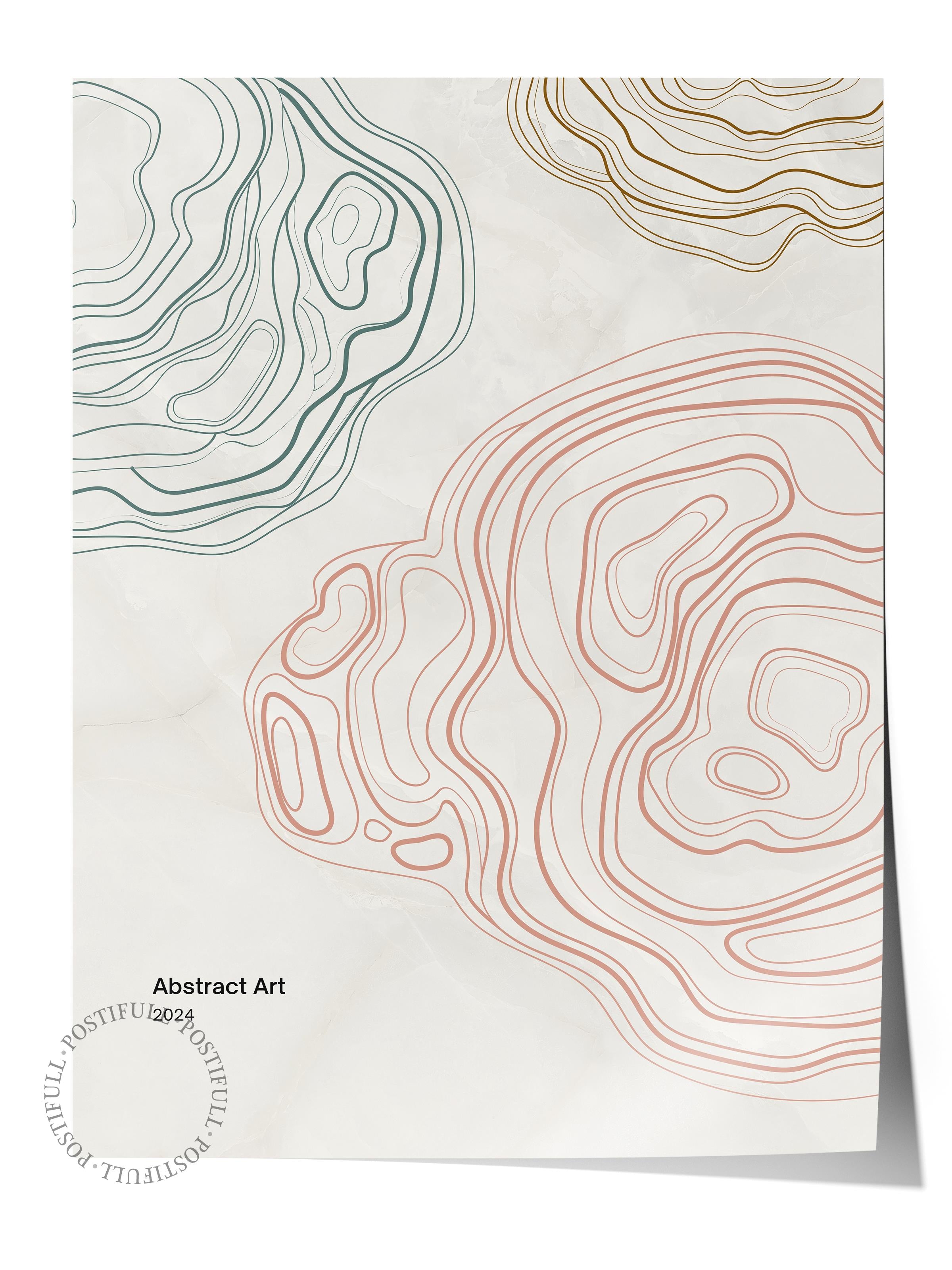 Çerçevesiz Poster Tablo, Duvar Posteri, Kağıt Poster, Topografik Hatlar , Maximalist No:189