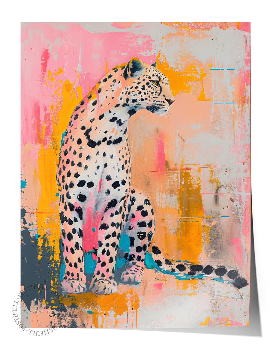 Renkli Leopar Maximalist Çerçevesiz Poster