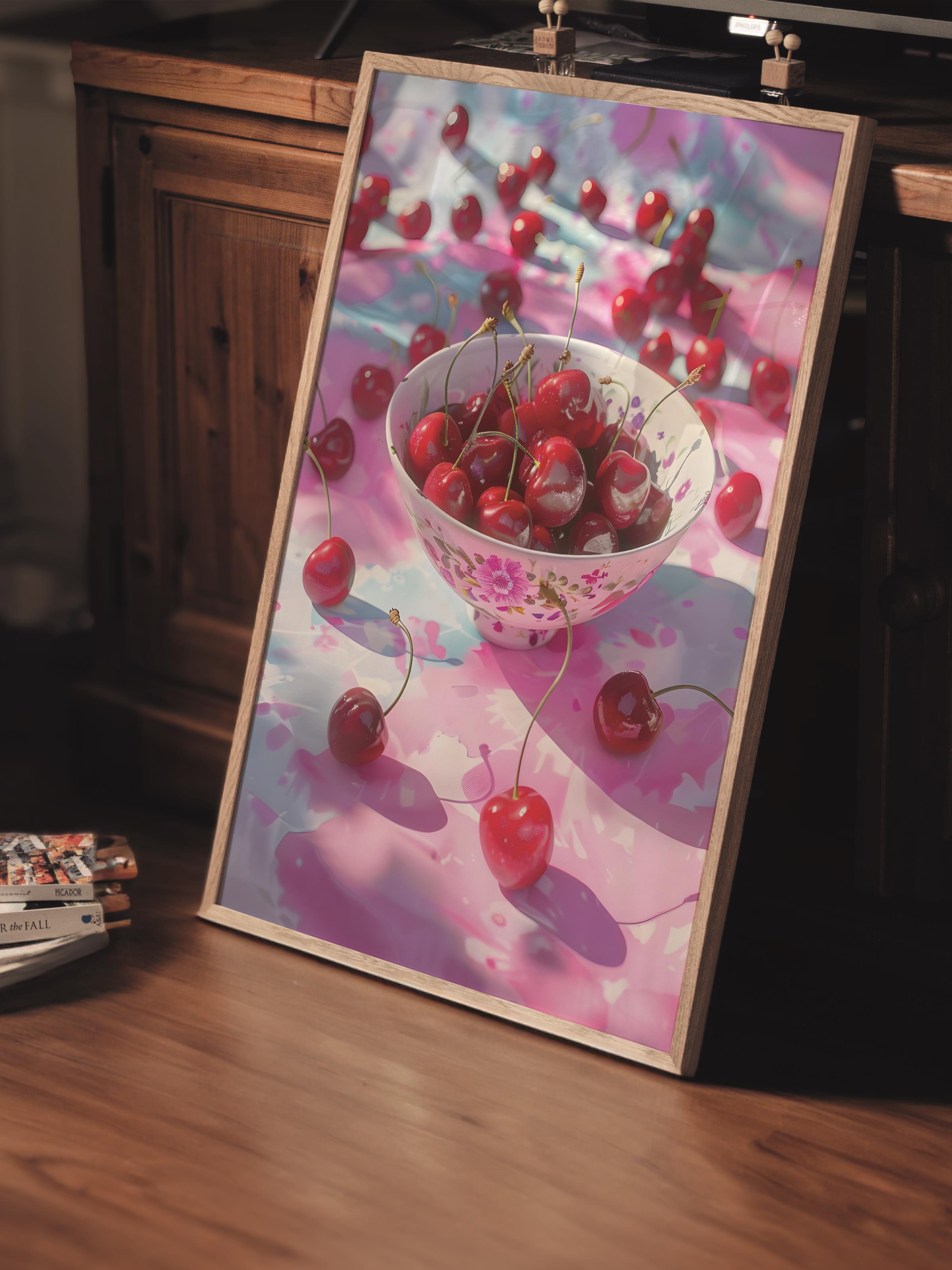 Çerçevesiz Poster Tablo, Duvar Posteri, Kağıt Poster, Vişne Düşleri , Maximalist No:106