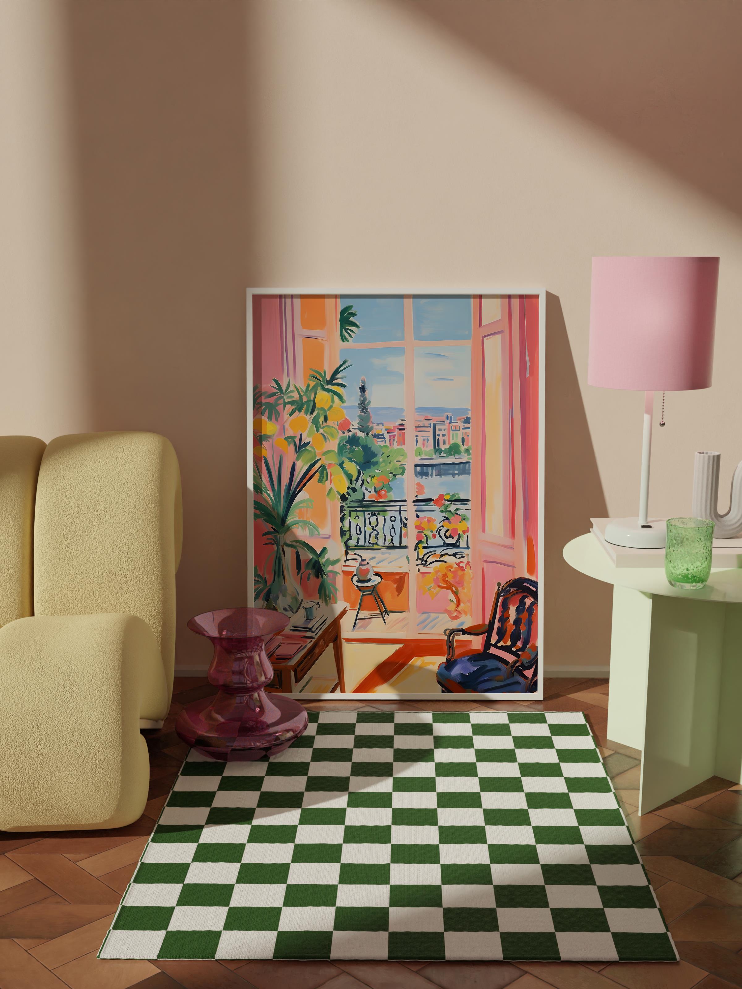 Çerçevesiz Poster Tablo, Duvar Posteri, Kağıt Poster, Açık Pencere Manzarası , Maximalist No:171