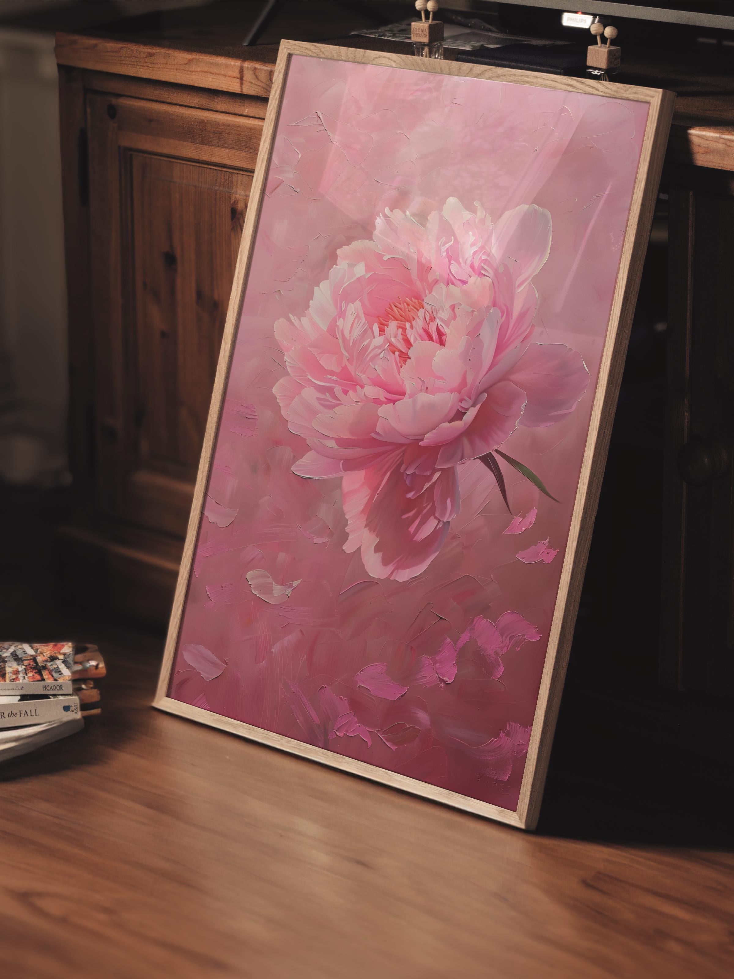 Çerçevesiz Poster Tablo, Duvar Posteri, Kağıt Poster, Pembe Gül Rapsodisi , Maximalist No:66