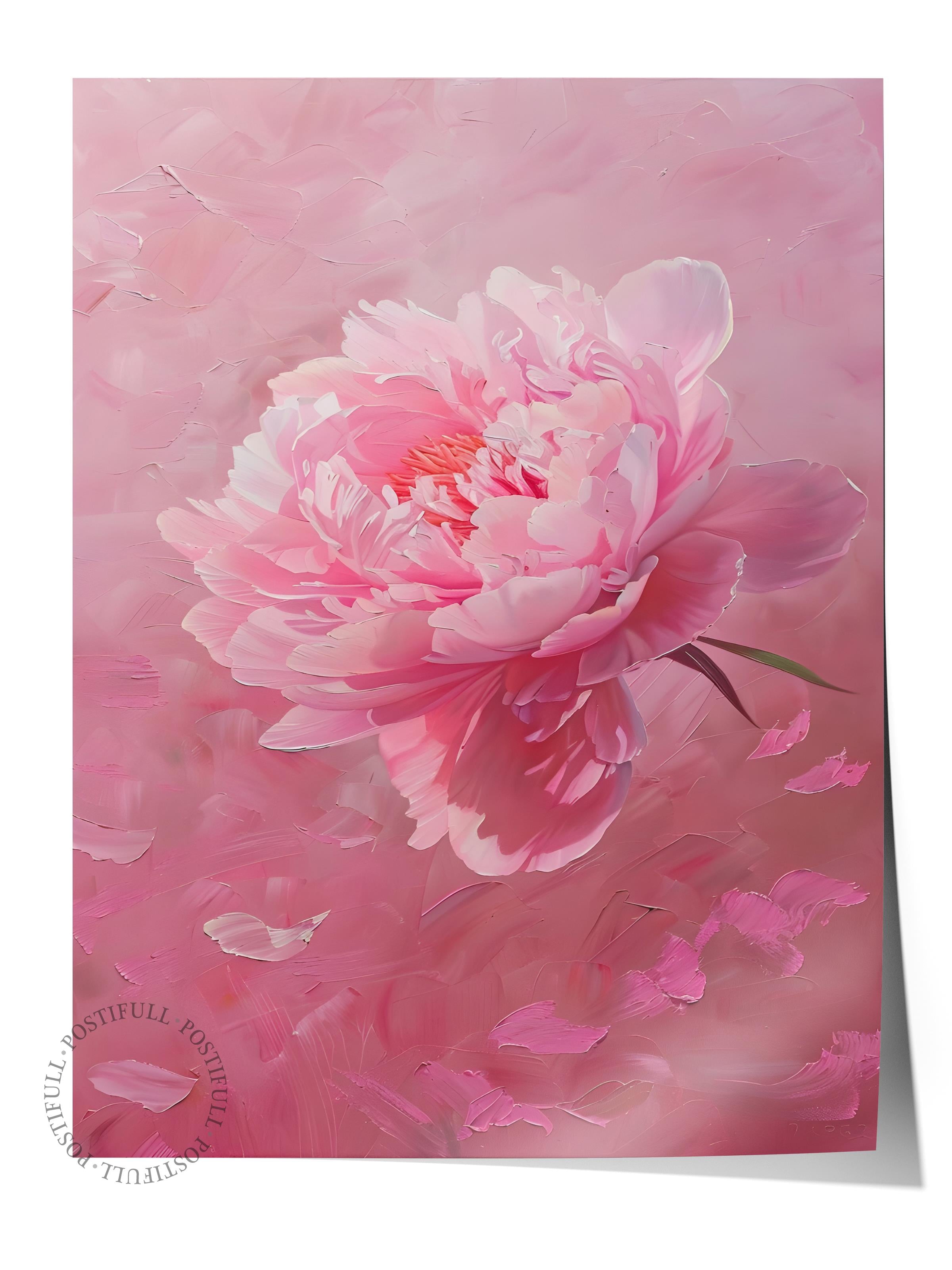 Çerçevesiz Poster Tablo, Duvar Posteri, Kağıt Poster, Pembe Gül Rapsodisi , Maximalist No:66