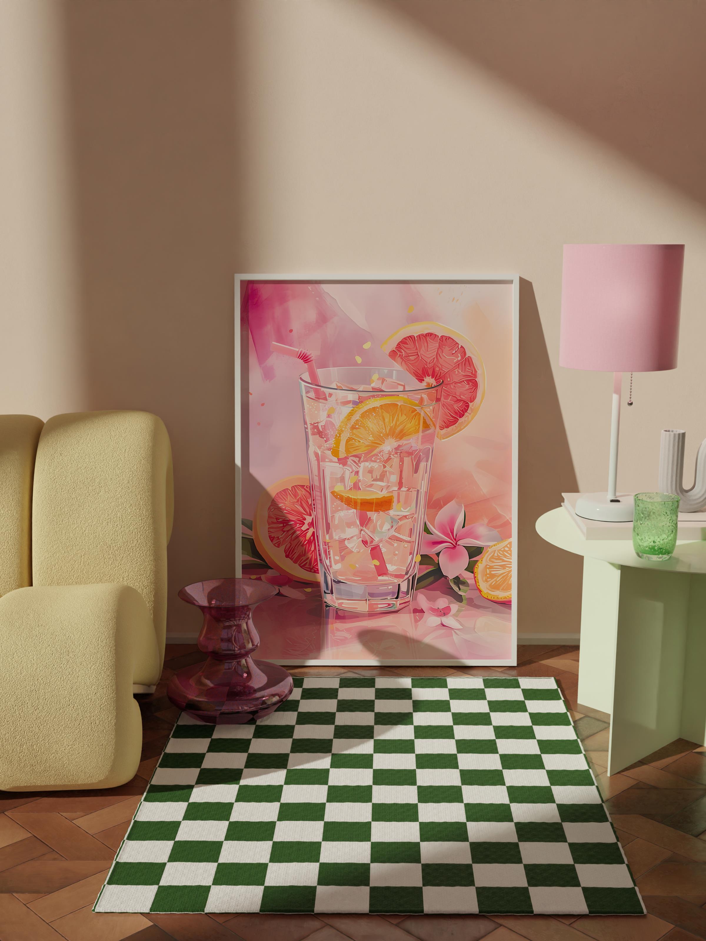 Çerçevesiz Poster Tablo, Duvar Posteri, Kağıt Poster, Yaz Kokteyli , Maximalist No:174