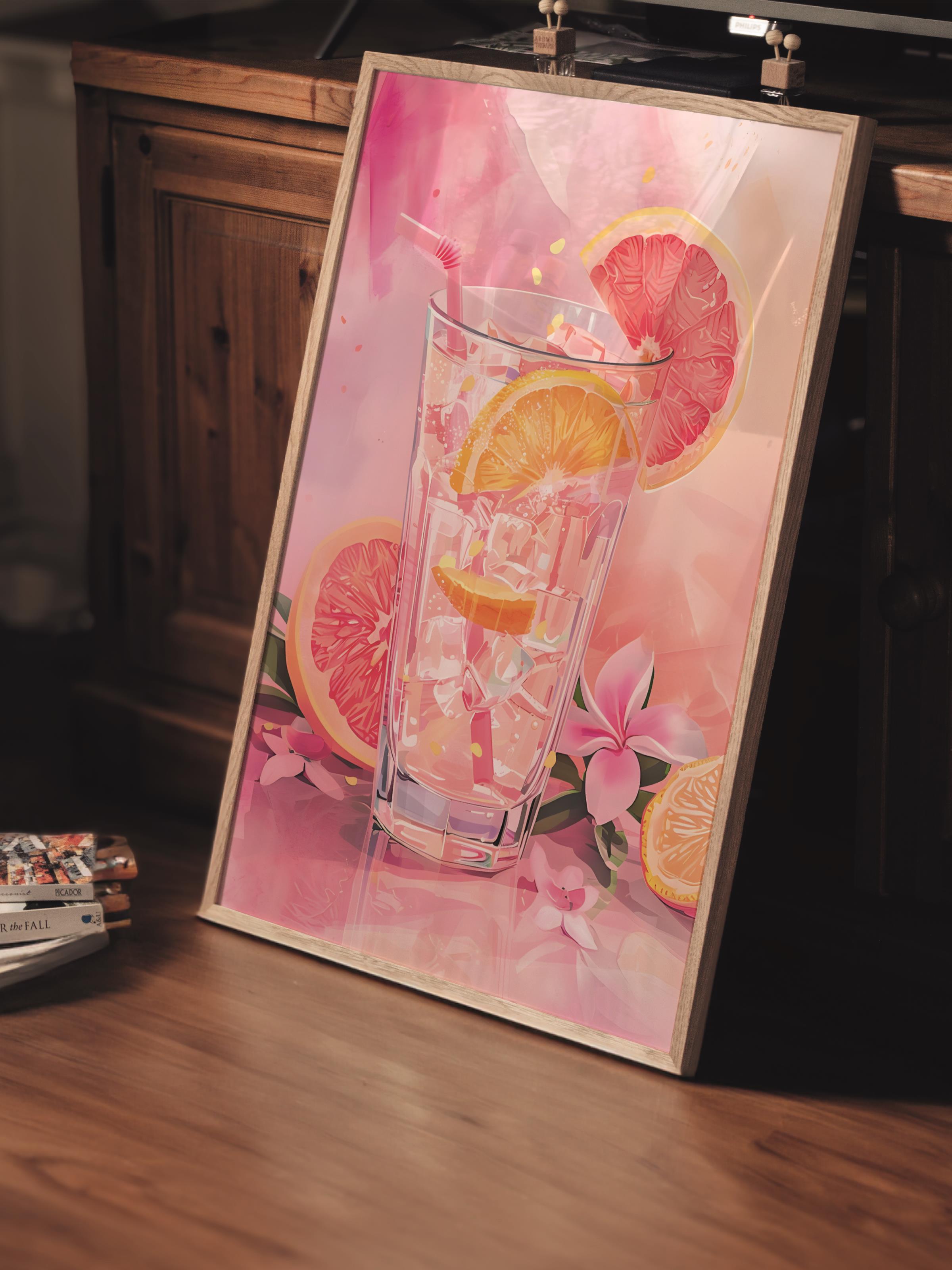 Çerçevesiz Poster Tablo, Duvar Posteri, Kağıt Poster, Yaz Kokteyli , Maximalist No:174