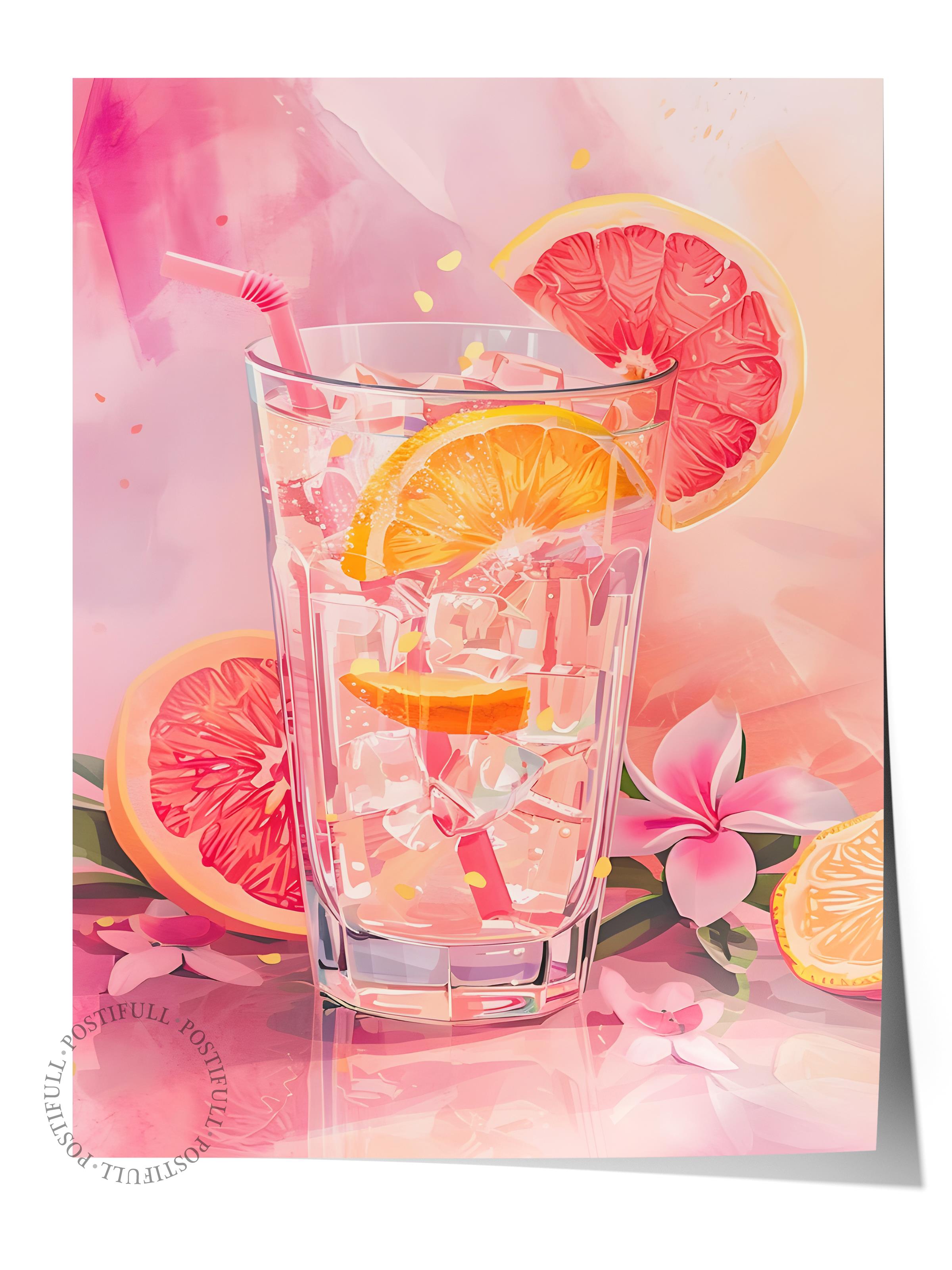 Çerçevesiz Poster Tablo, Duvar Posteri, Kağıt Poster, Yaz Kokteyli , Maximalist No:174