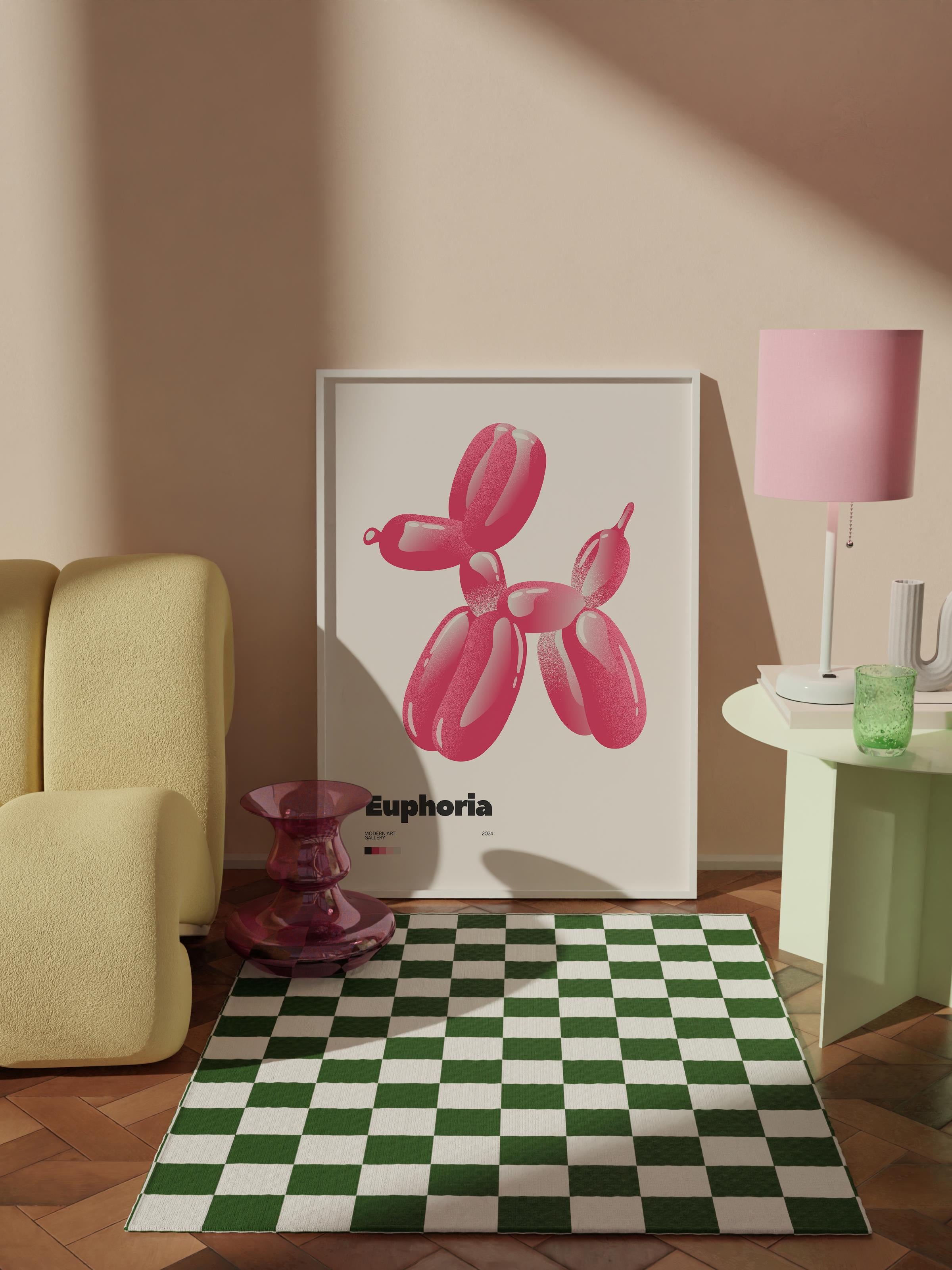 Çerçevesiz Poster Tablo, Duvar Posteri, Kağıt Poster, Pembe Balon Şenliği , Maximalist No:186