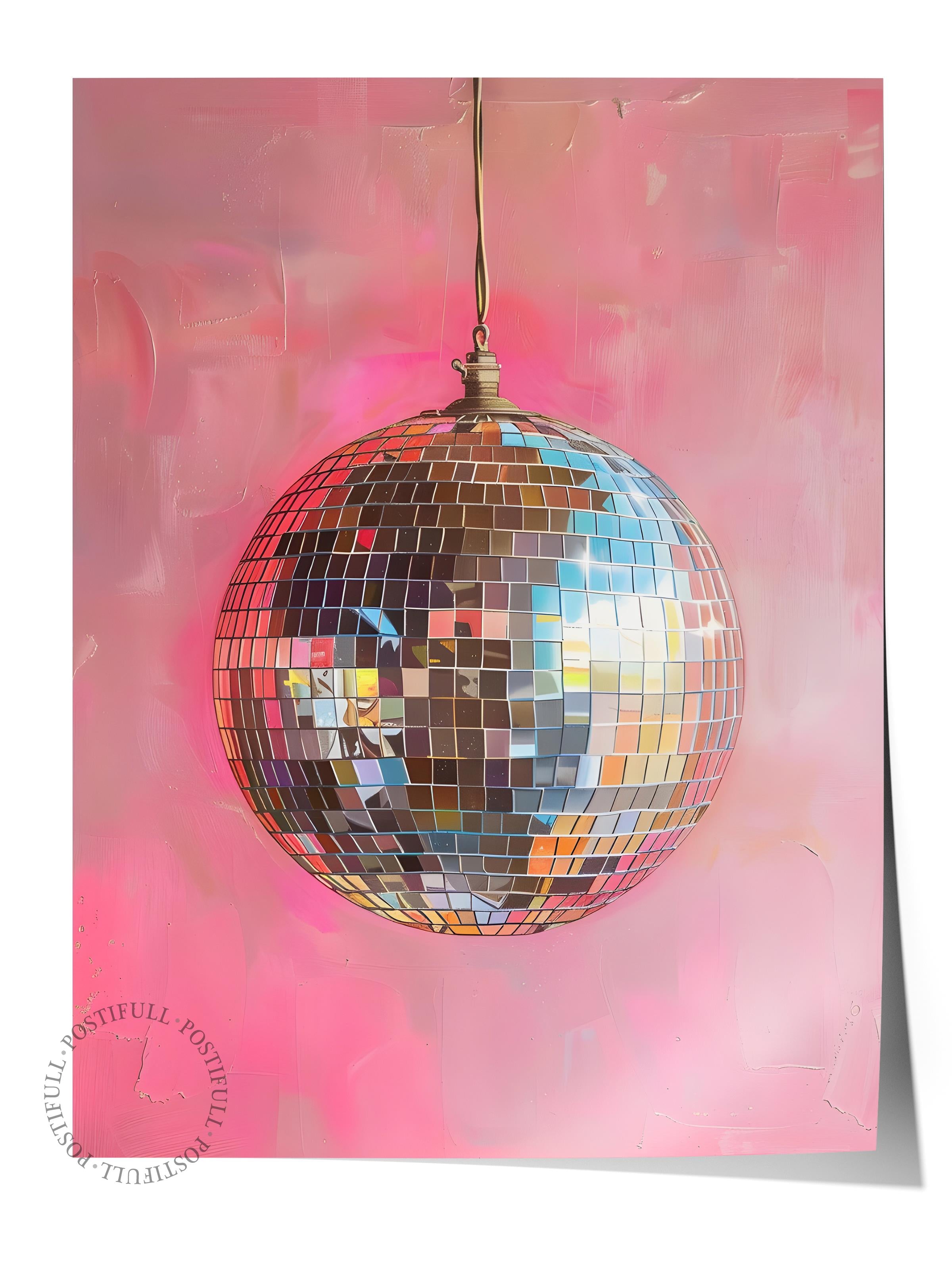 Çerçevesiz Poster Tablo, Duvar Posteri, Kağıt Poster, Pembe Disko Akşamı , Maximalist No:94