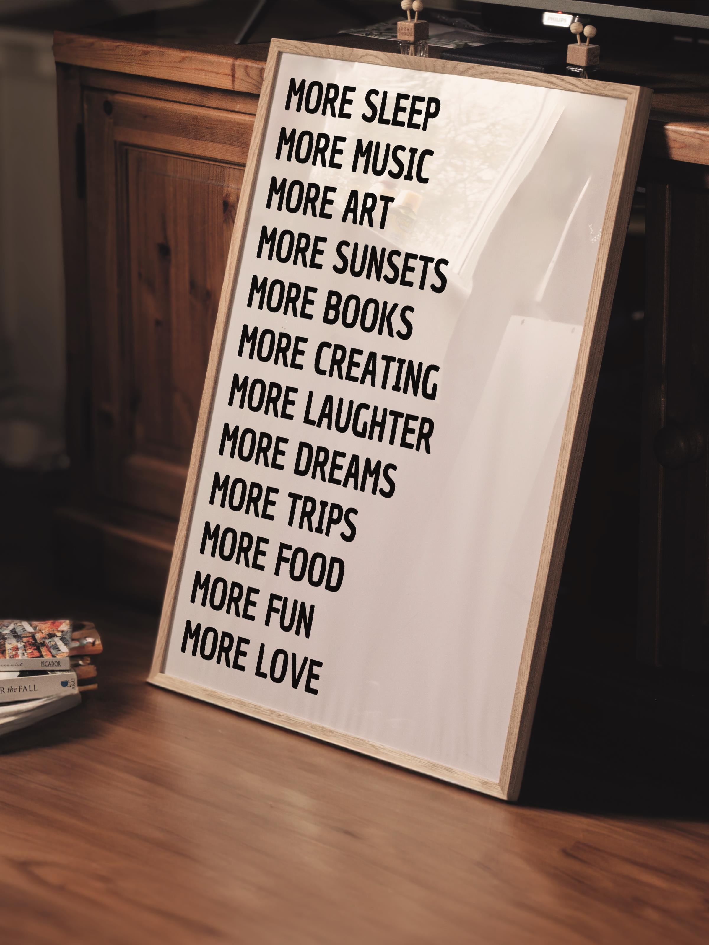 Çerçevesiz Poster Tablo, Duvar Posteri, Kağıt Poster, Beyaz Motivasyon Listesi , Maximalist No:27