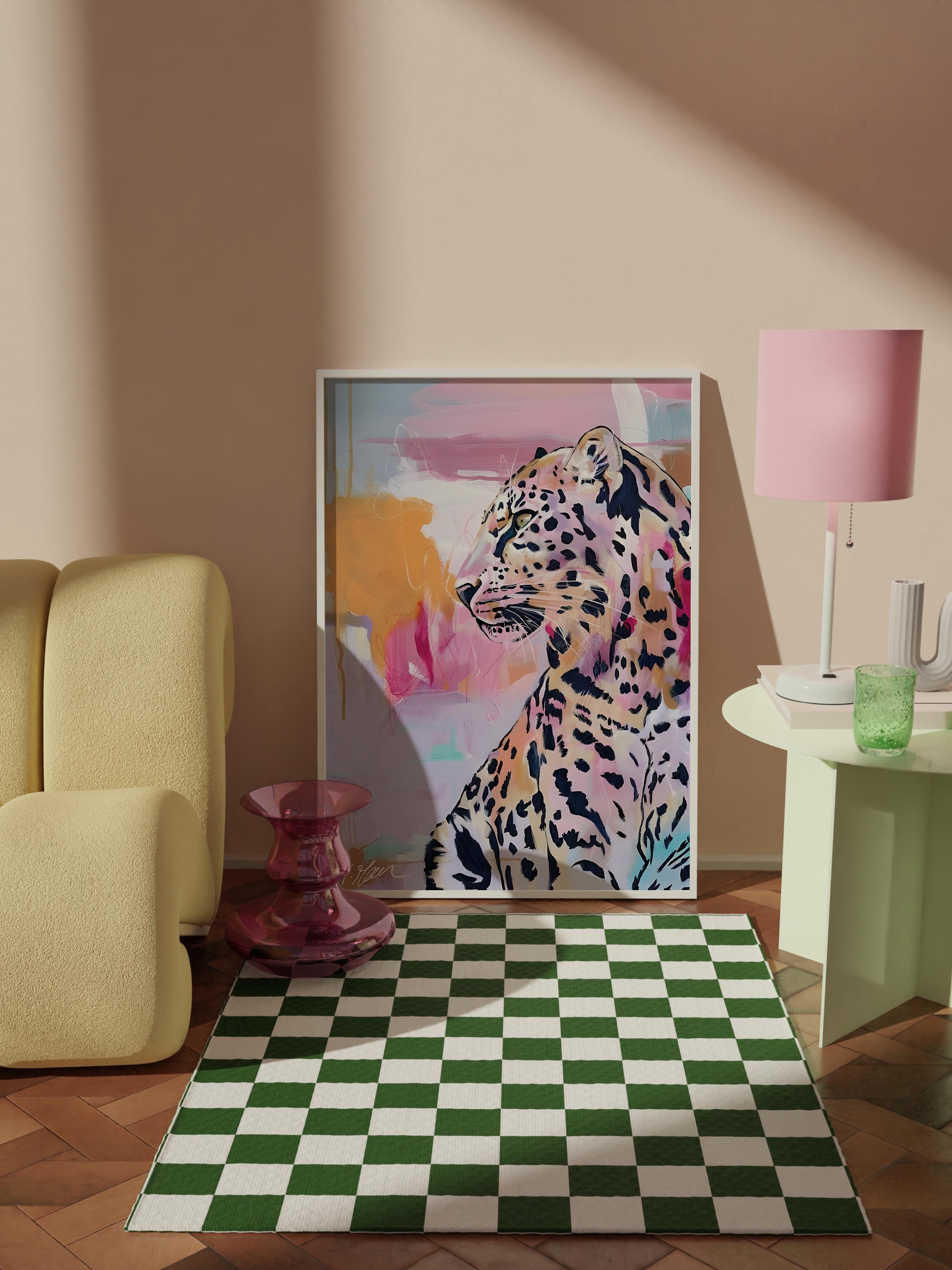 Çerçevesiz Poster Tablo, Duvar Posteri, Kağıt Poster, Leoparın Gölgeleri , Maximalist No:169