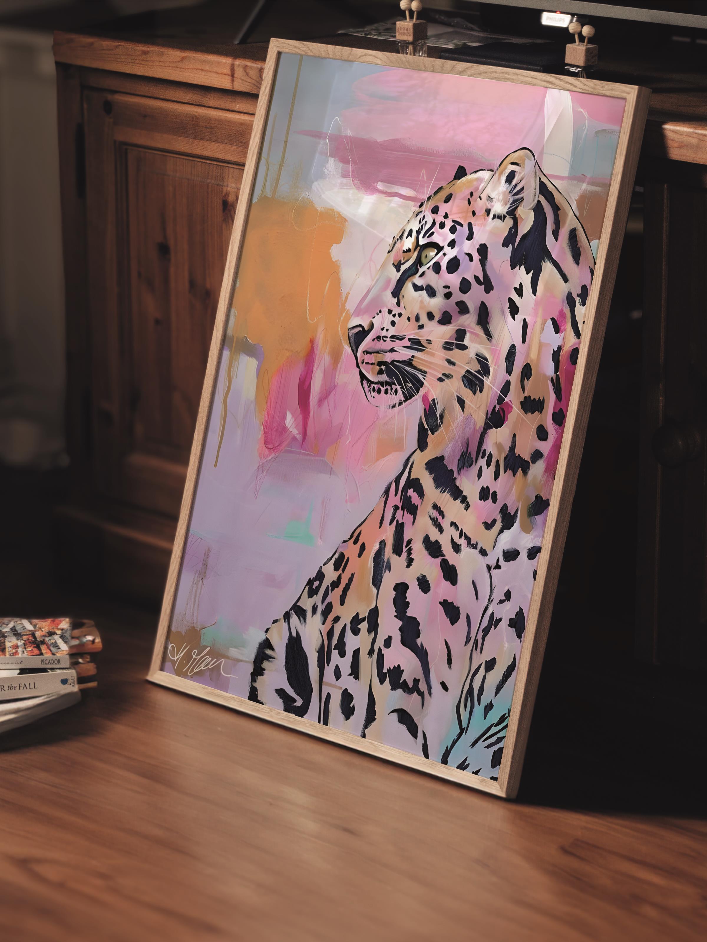 Çerçevesiz Poster Tablo, Duvar Posteri, Kağıt Poster, Leoparın Gölgeleri , Maximalist No:169