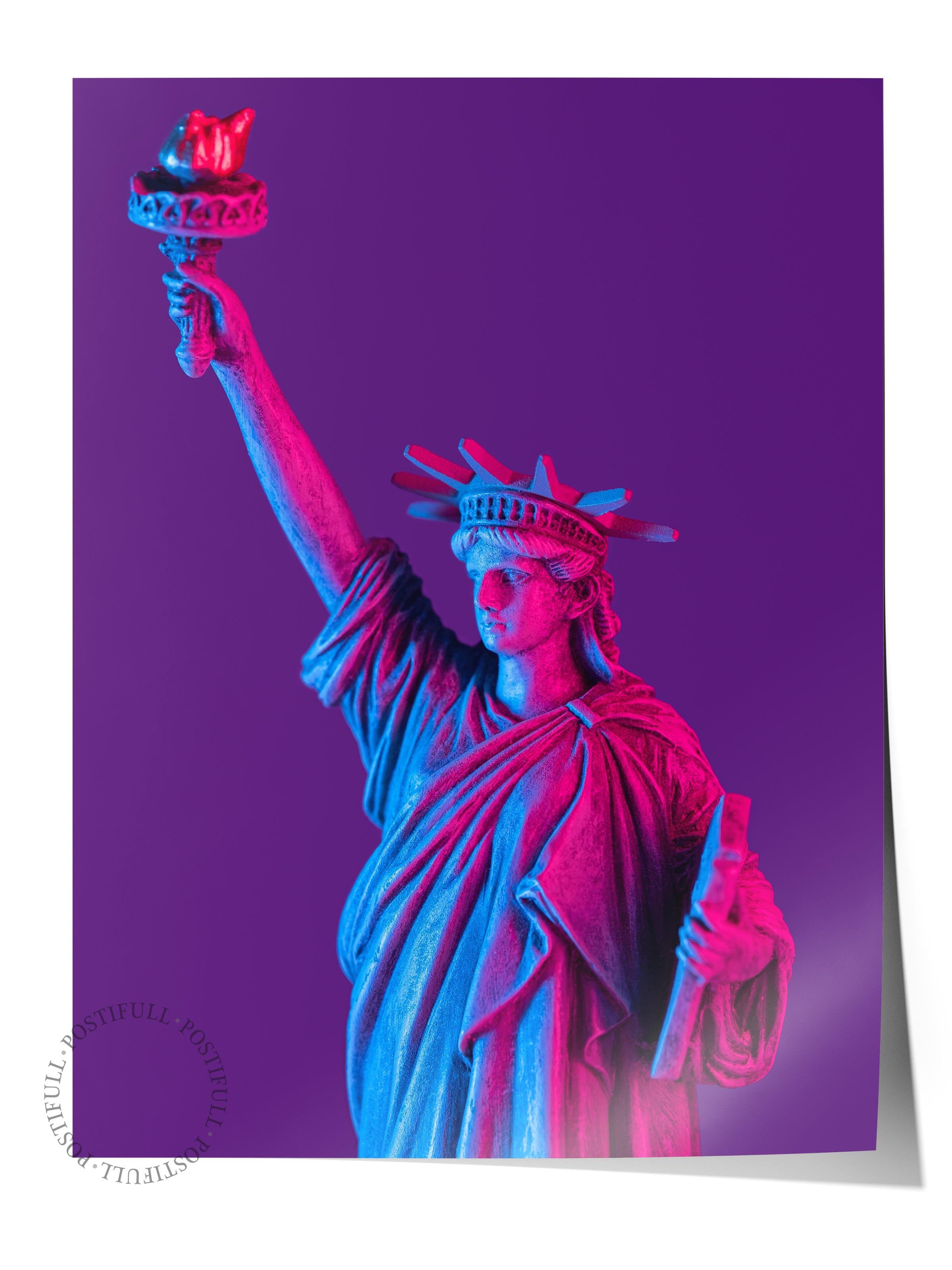 Çerçevesiz Poster Tablo, Duvar Posteri, Kağıt Poster, Özgürlük Heykeli , Maximalist No:43