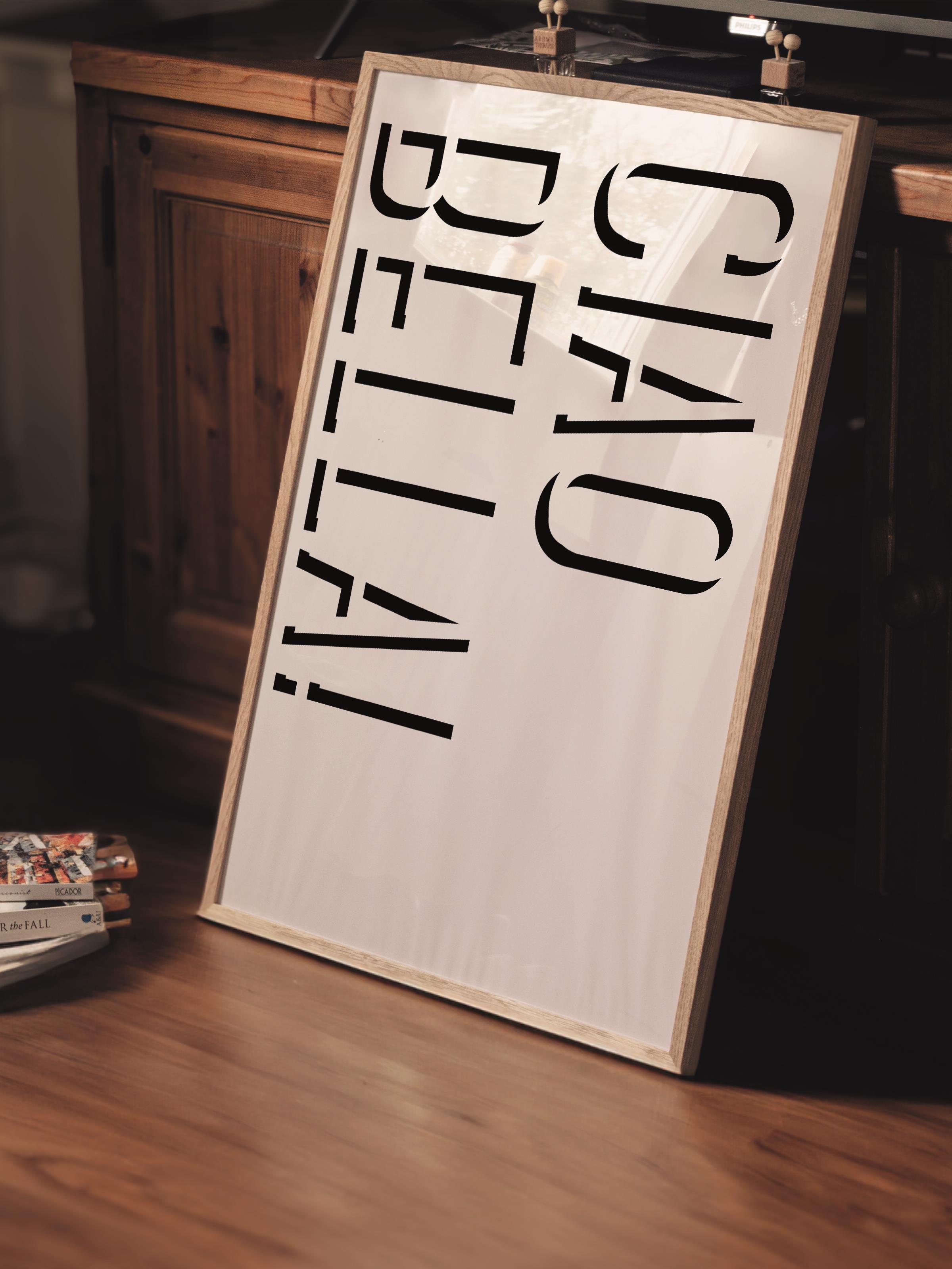 Çerçevesiz Poster Tablo, Duvar Posteri, Kağıt Poster, Beyaz ve Siyah Merhaba , Maximalist No:28