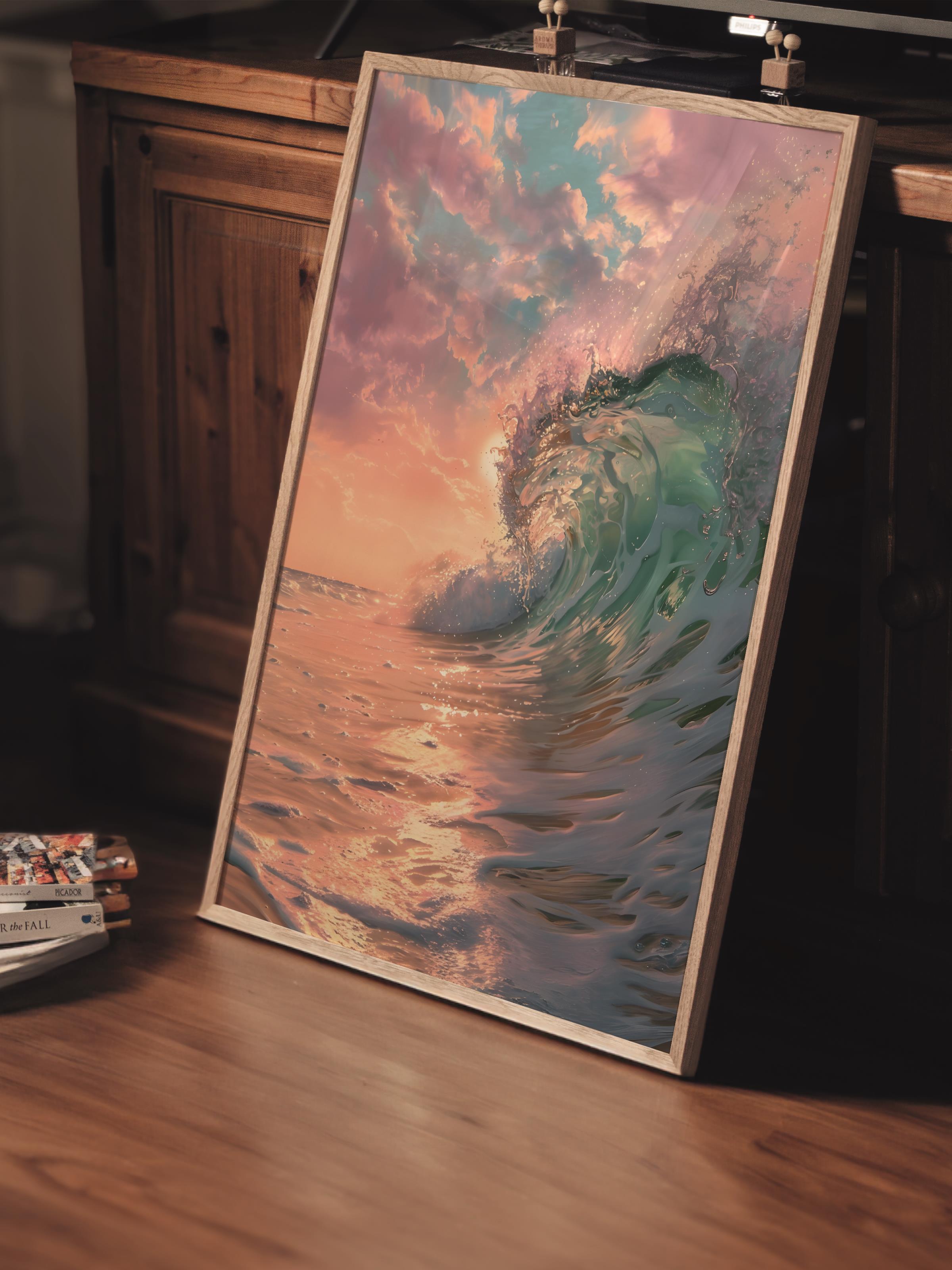 Çerçevesiz Poster Tablo, Duvar Posteri, Kağıt Poster, Deniz Fırtınası , Maximalist No:294