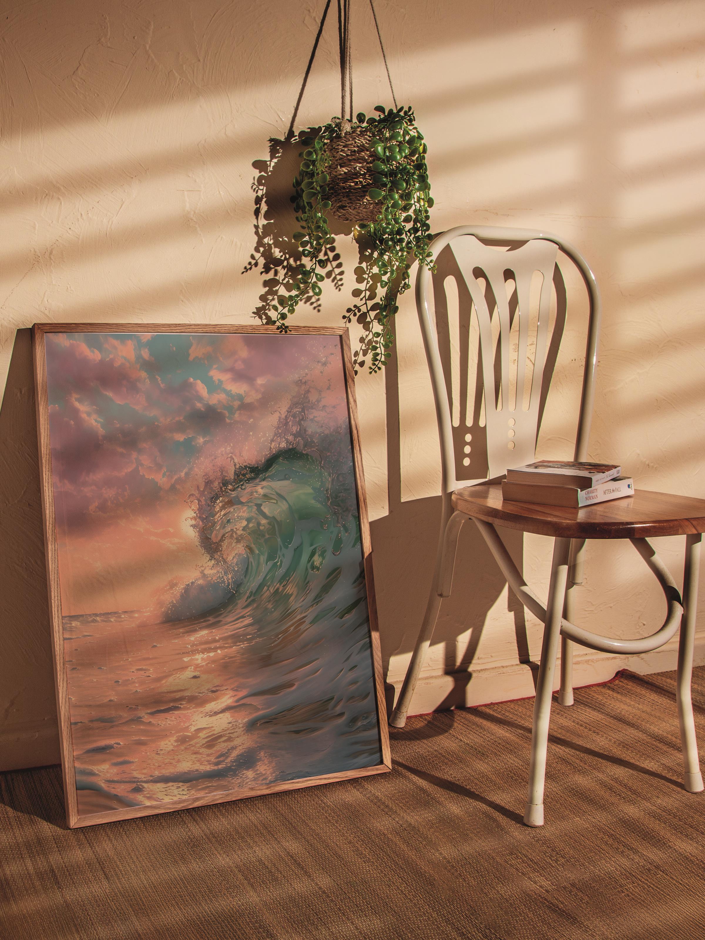 Çerçevesiz Poster Tablo, Duvar Posteri, Kağıt Poster, Deniz Fırtınası , Maximalist No:294