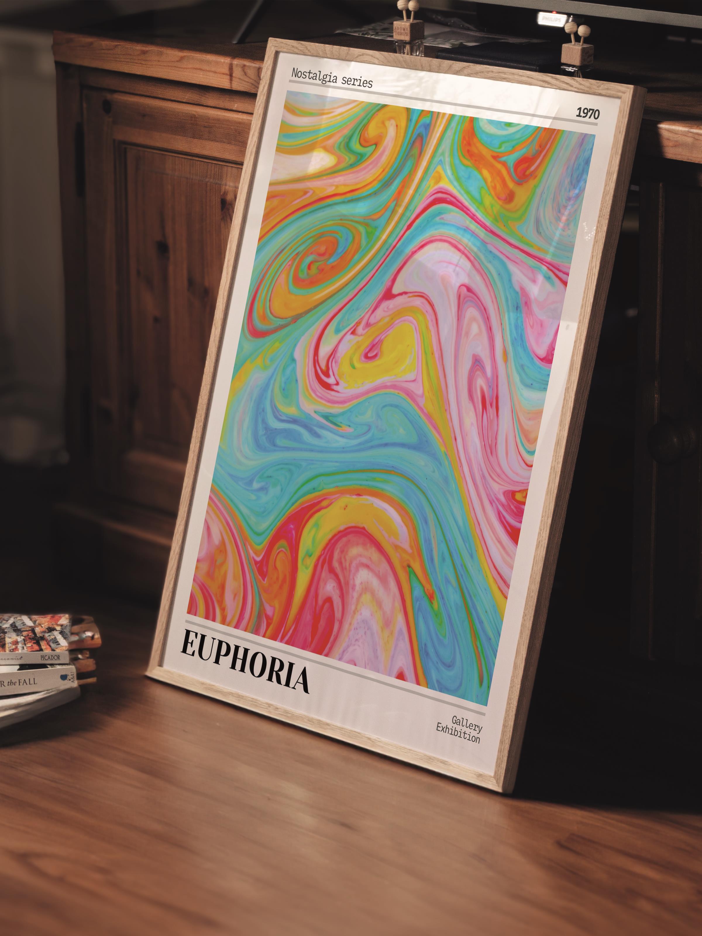 Çerçevesiz Poster Tablo, Duvar Posteri, Kağıt Poster, Sıvı Renk Sarmalı , Maximalist No:234