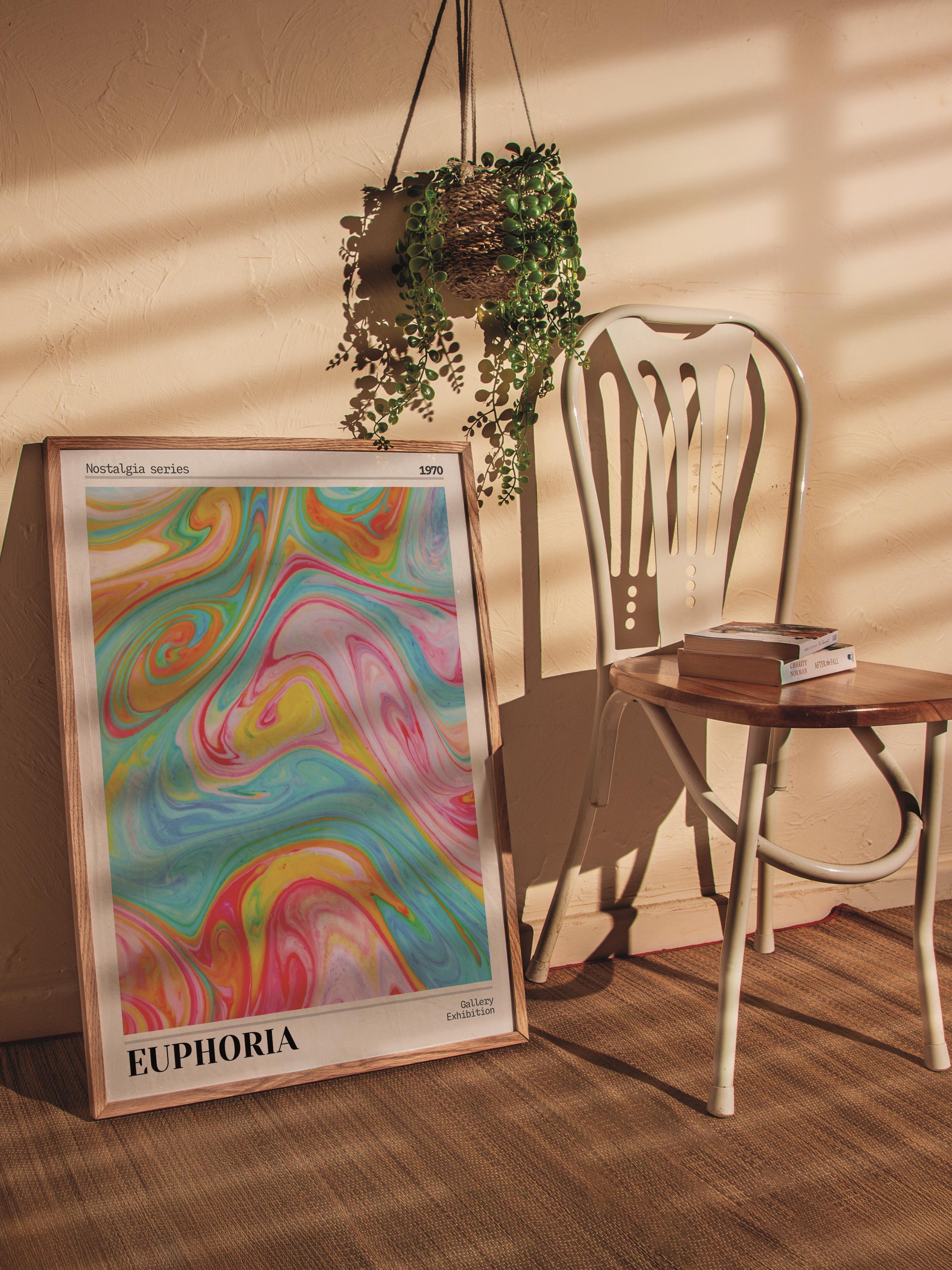 Çerçevesiz Poster Tablo, Duvar Posteri, Kağıt Poster, Sıvı Renk Sarmalı , Maximalist No:234