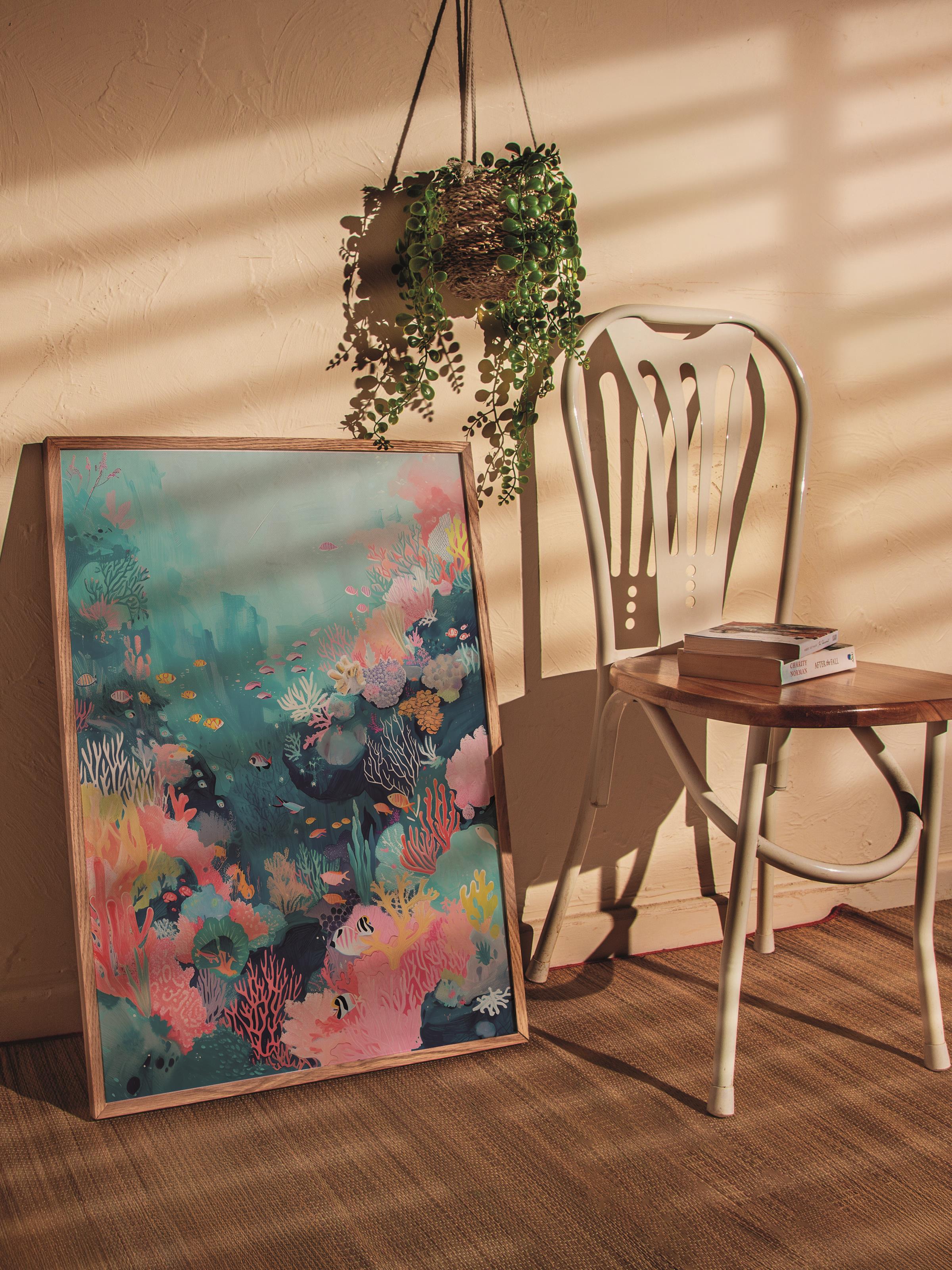 Çerçevesiz Poster Tablo, Duvar Posteri, Kağıt Poster, Mercan Resifi , Maximalist No:6