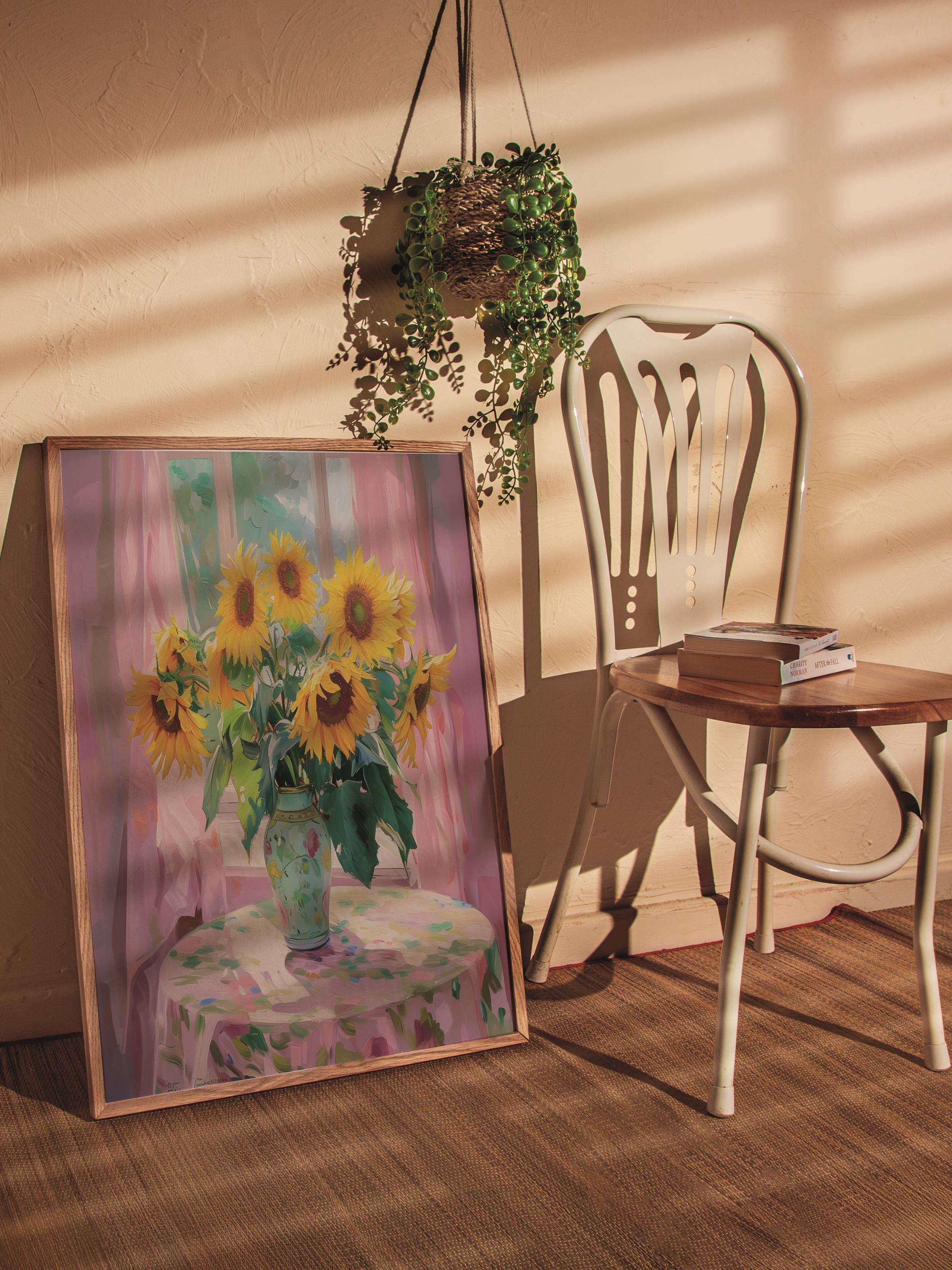 Çerçevesiz Poster Tablo, Duvar Posteri, Kağıt Poster, Güneş Ayçiçekleri , Maximalist No:176