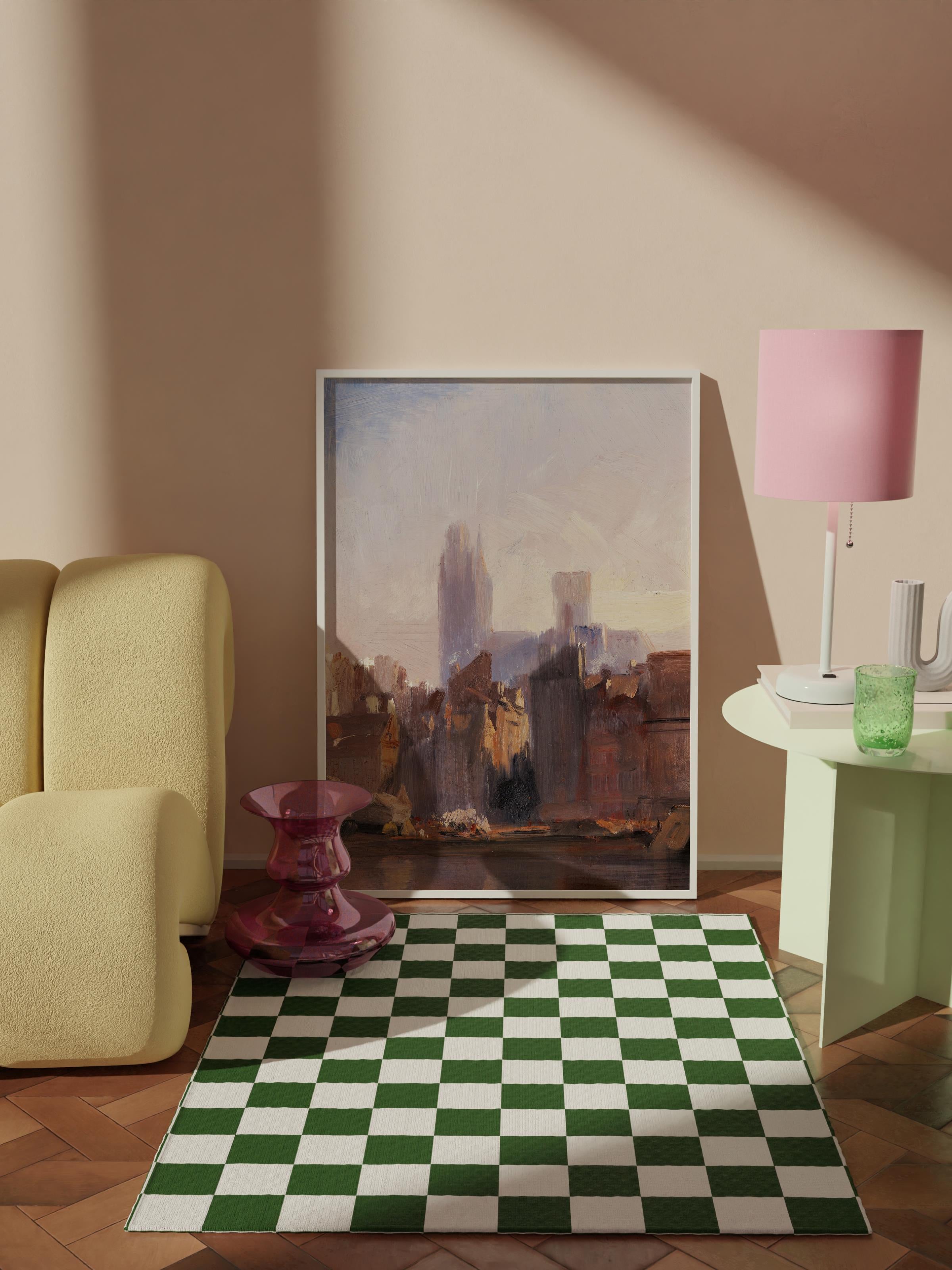 Çerçevesiz Poster Tablo, Duvar Posteri, Kağıt Poster, Şehir Silüeti , Maximalist No:284