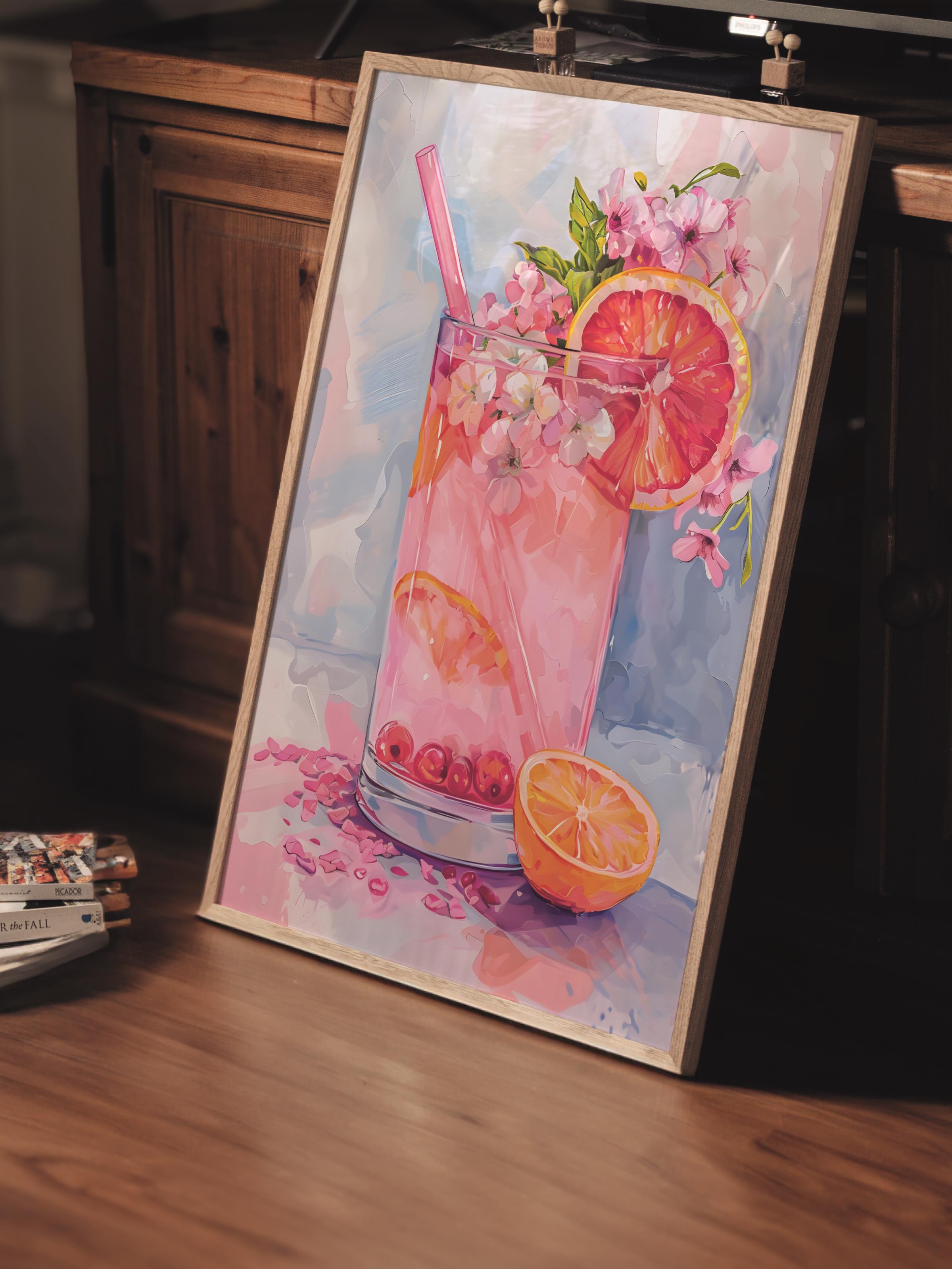 Çerçevesiz Poster Tablo, Duvar Posteri, Kağıt Poster, Taze Meyveli Kokteyl , Maximalist No:162
