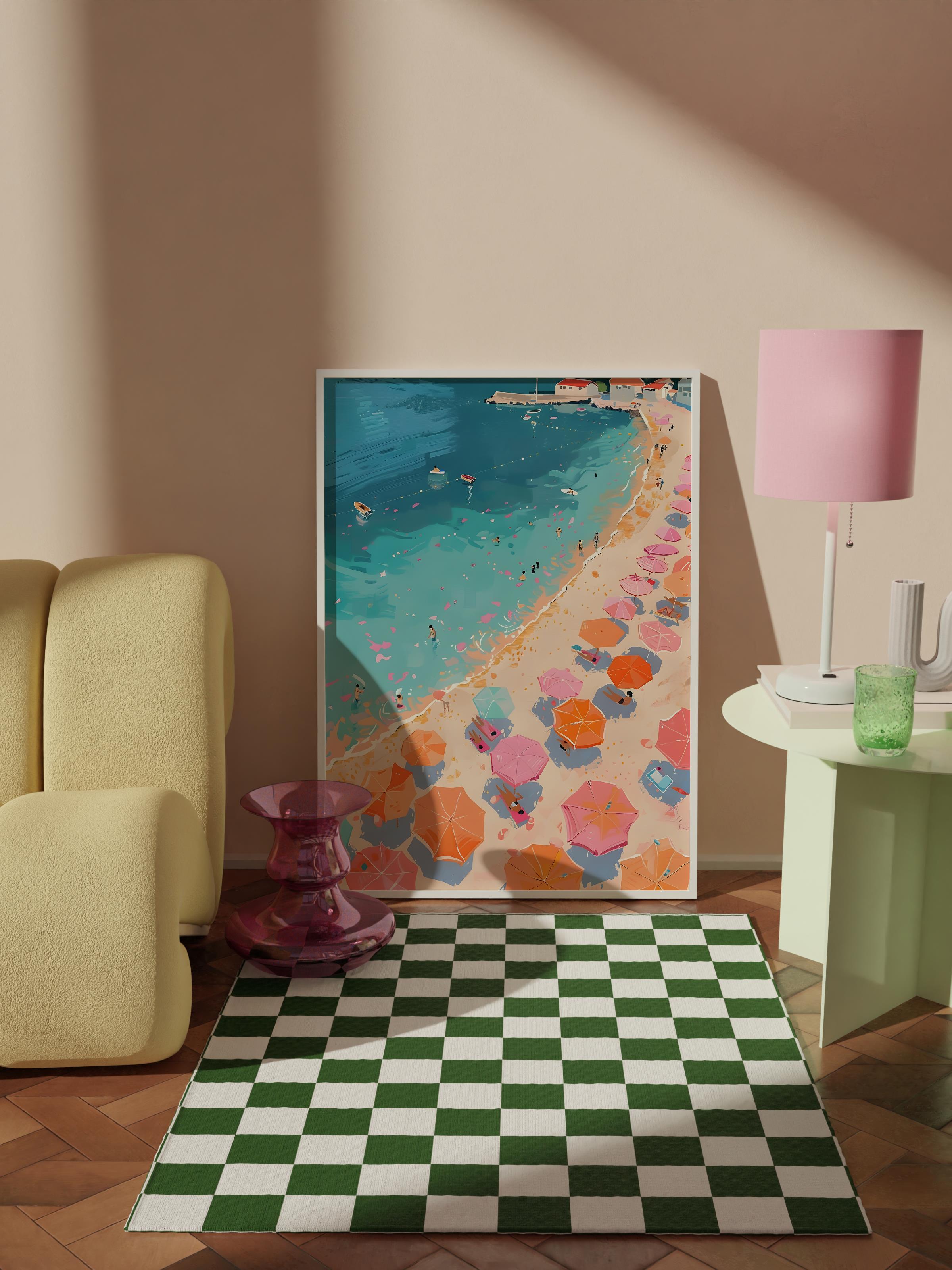 Çerçevesiz Poster Tablo, Duvar Posteri, Kağıt Poster, Yaz Plajı Melodisi , Maximalist No:114