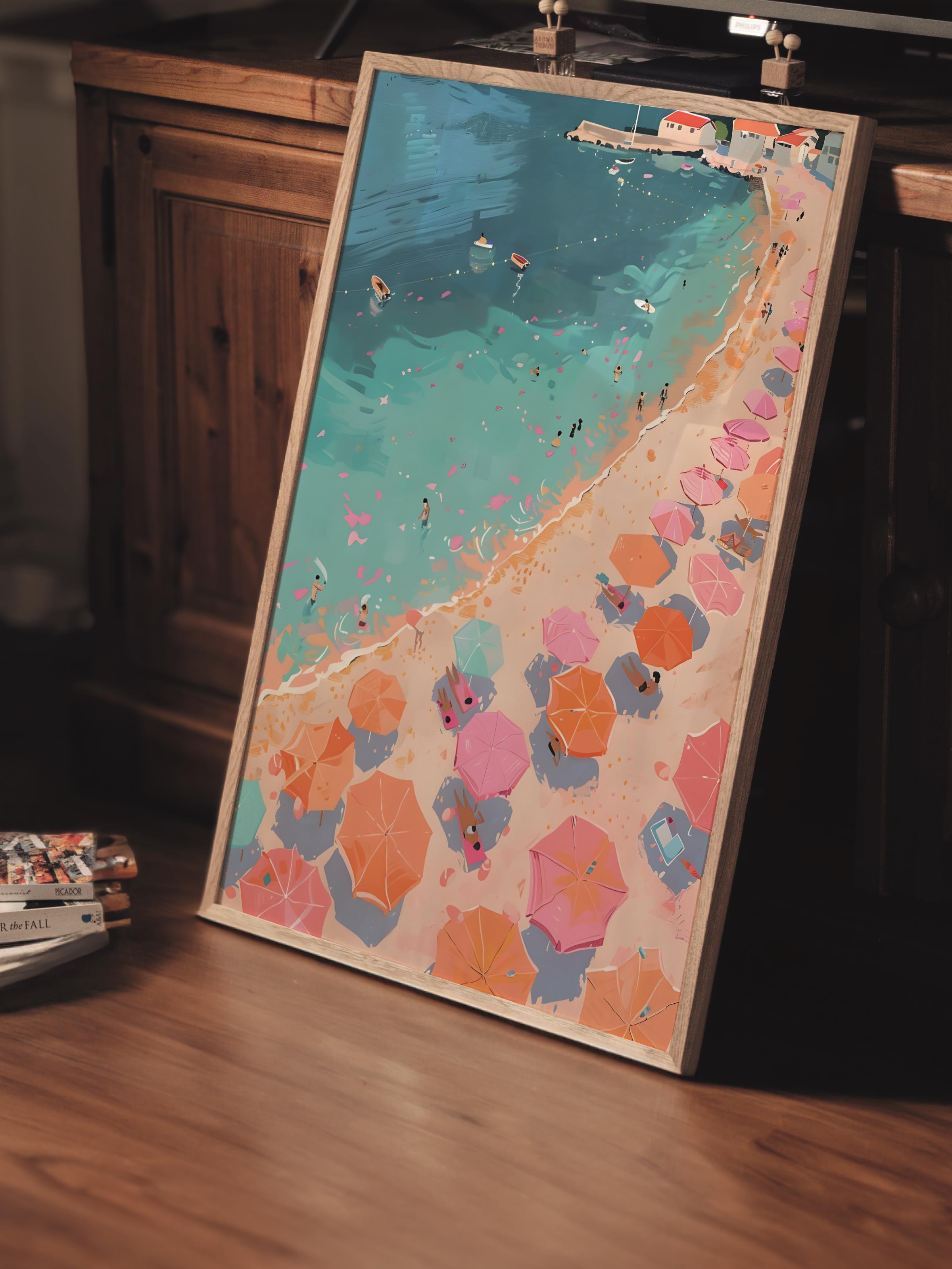 Çerçevesiz Poster Tablo, Duvar Posteri, Kağıt Poster, Yaz Plajı Melodisi , Maximalist No:114