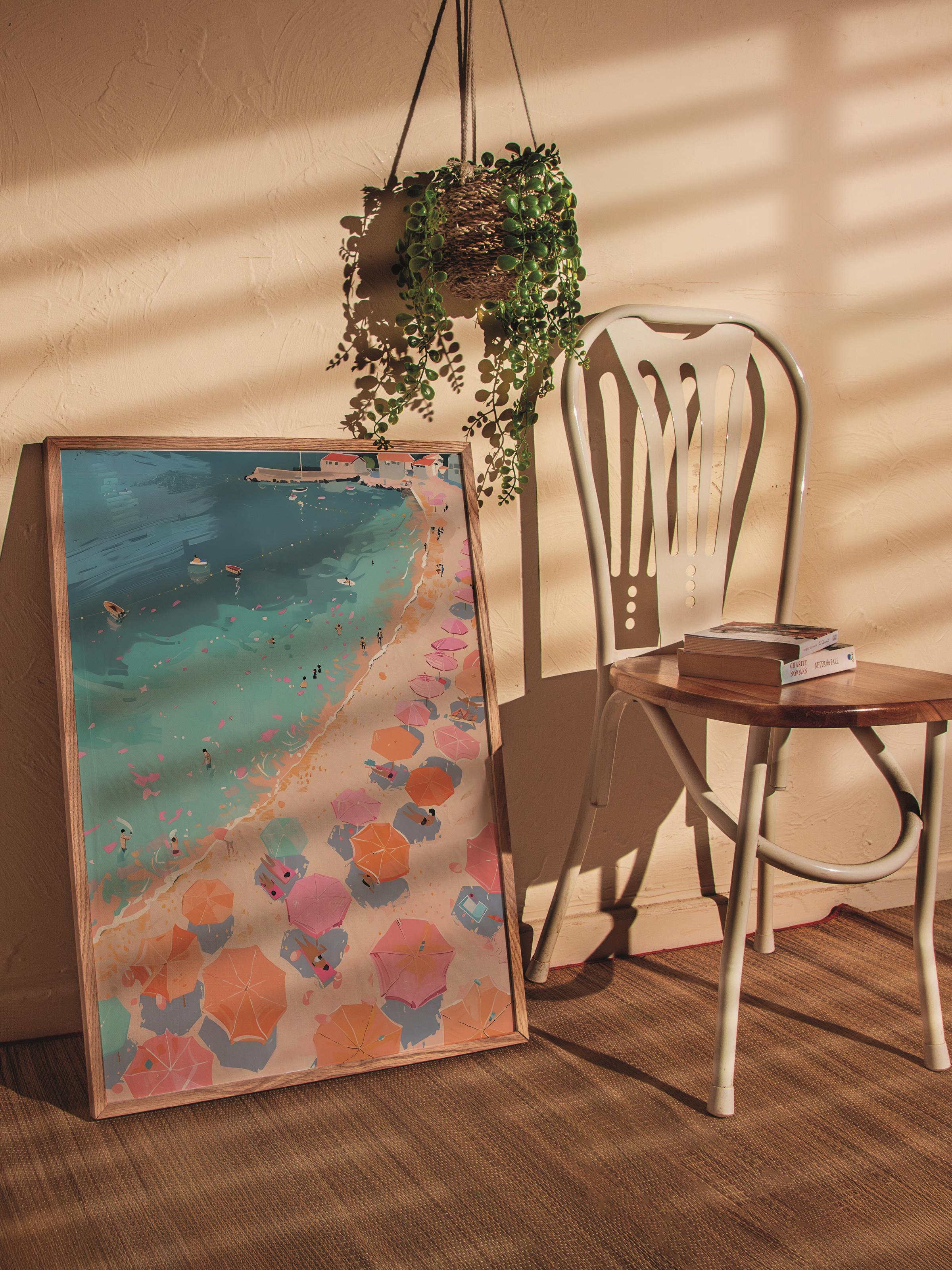 Çerçevesiz Poster Tablo, Duvar Posteri, Kağıt Poster, Yaz Plajı Melodisi , Maximalist No:114