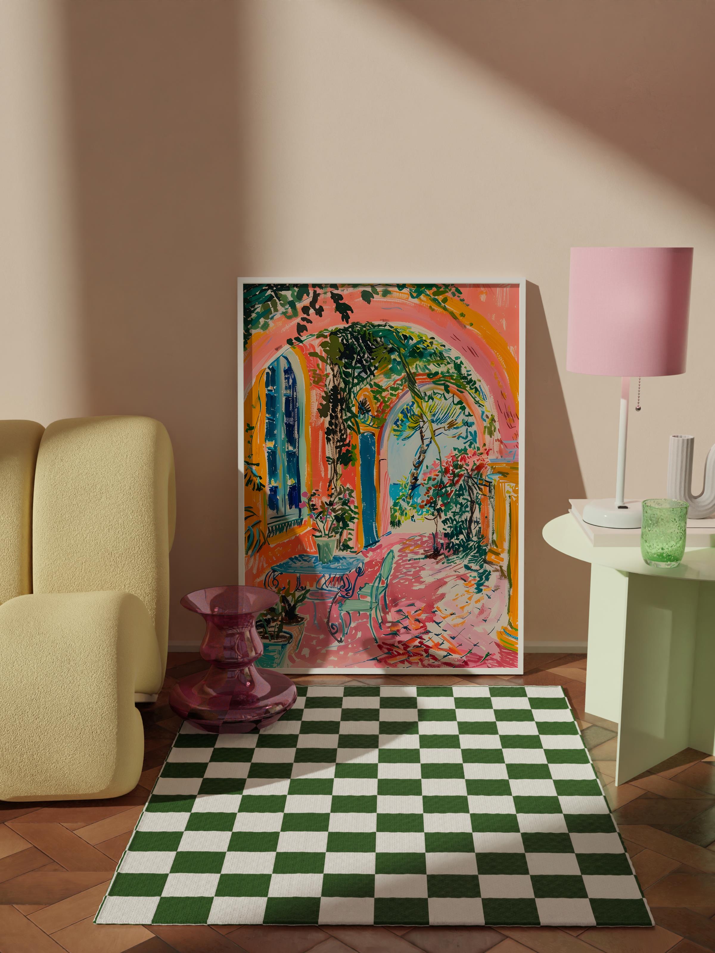 Çerçevesiz Poster Tablo, Duvar Posteri, Kağıt Poster, Rengarenk Bahçe Yolu , Maximalist No:51