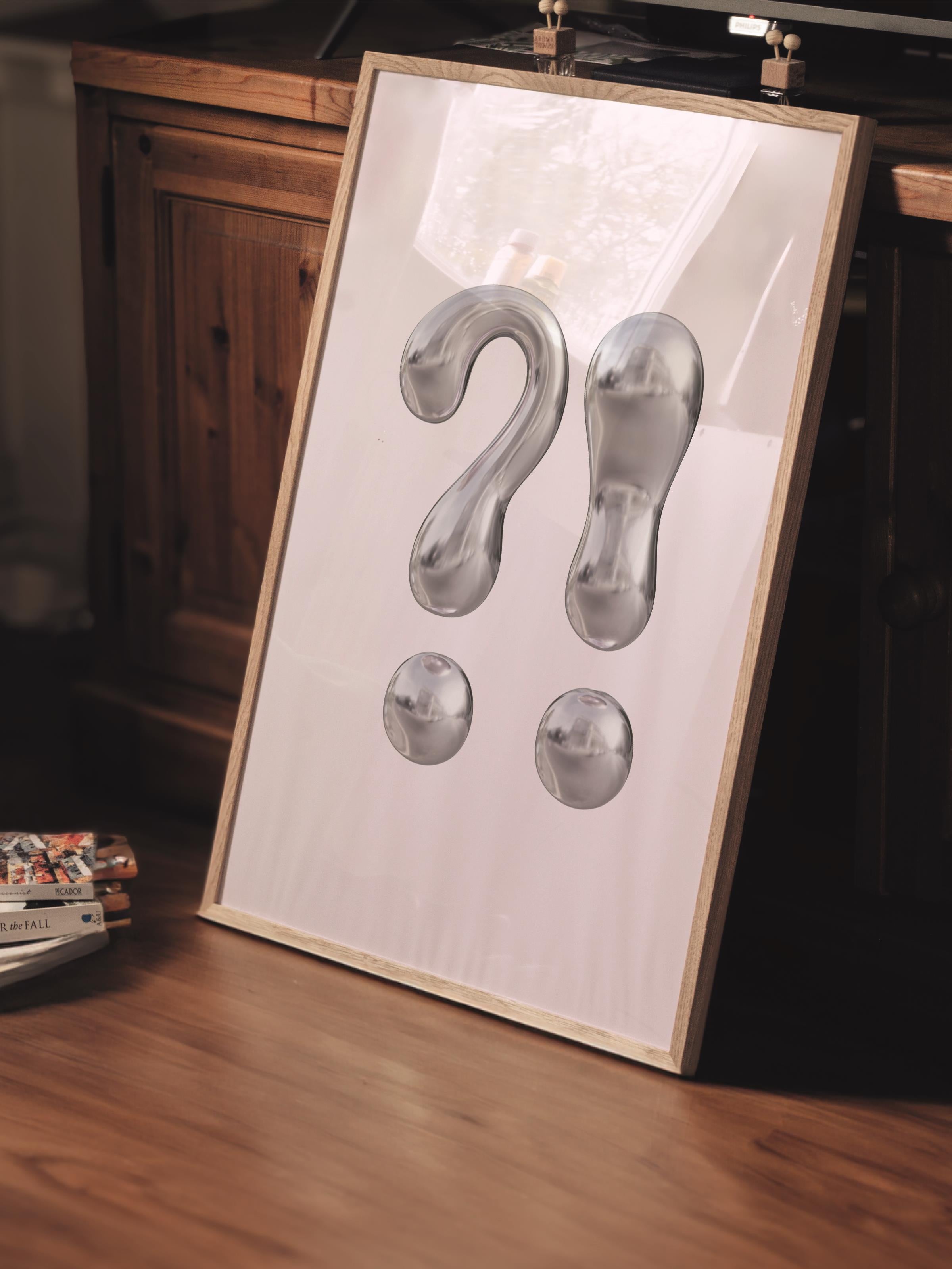 Çerçevesiz Poster Tablo, Duvar Posteri, Kağıt Poster, Gümüş Damla Seti , Maximalist No:42