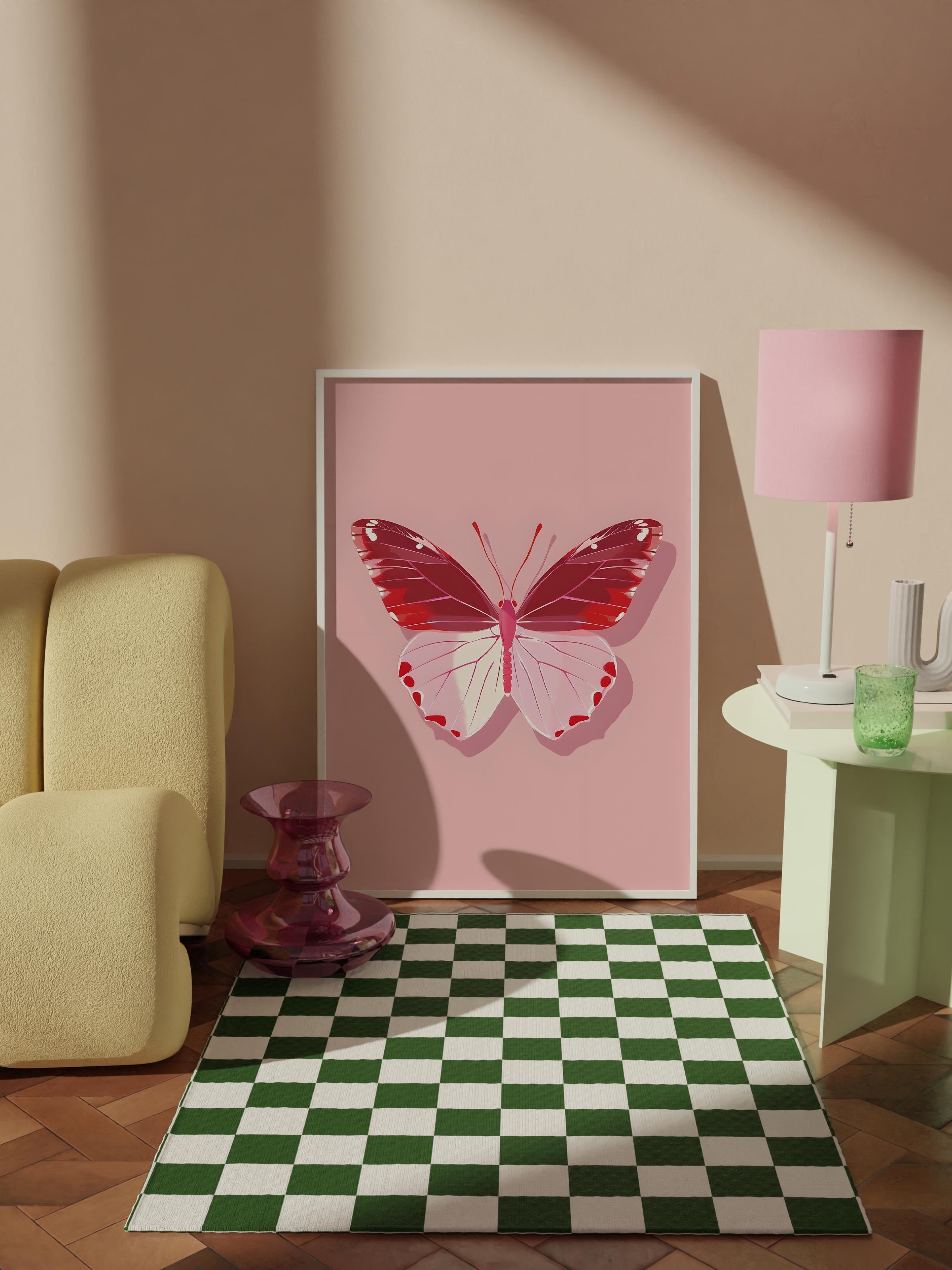 Çerçevesiz Poster Tablo, Duvar Posteri, Kağıt Poster, Uçuşan Pembe Rüya , Maximalist No:60