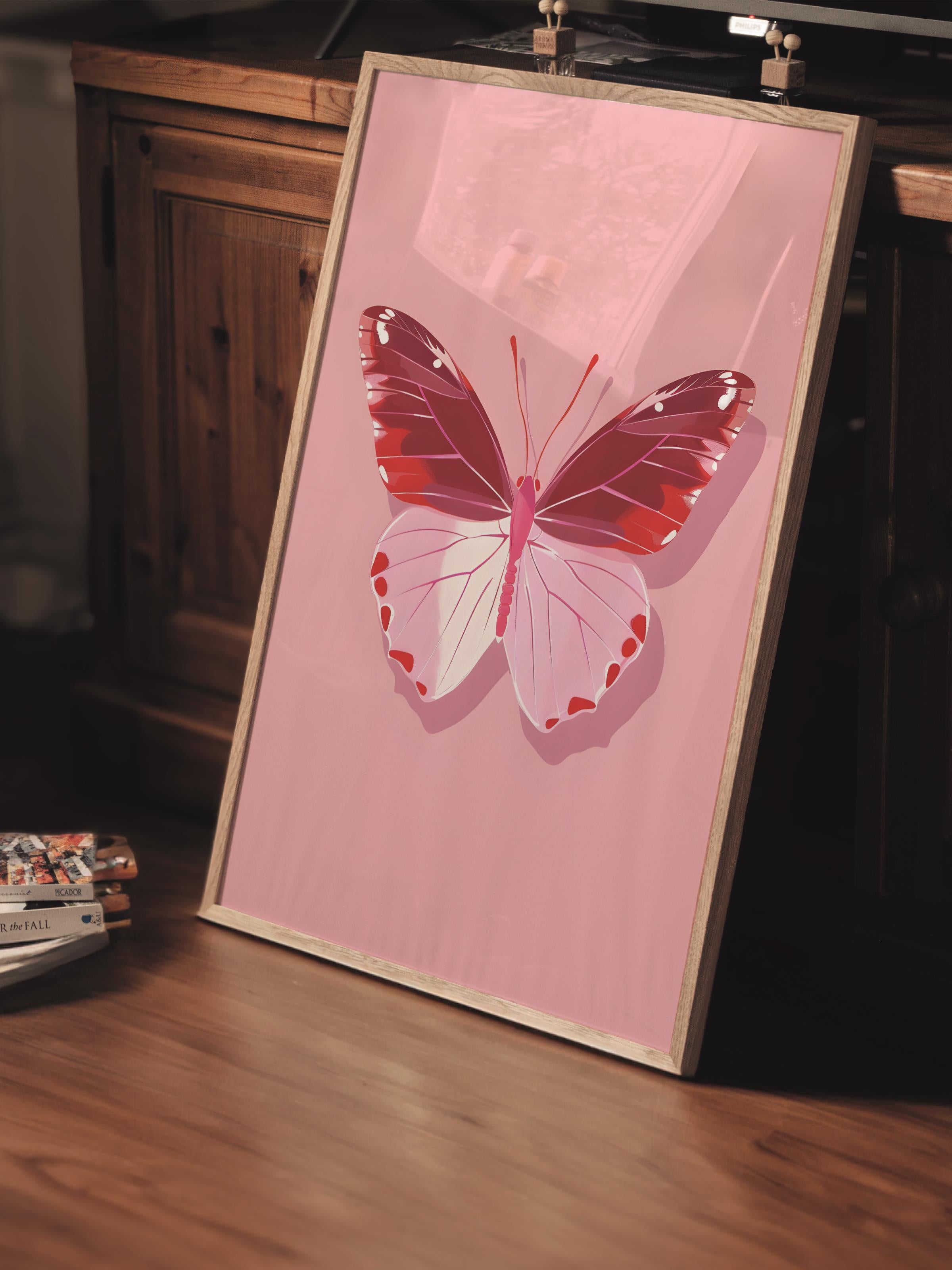 Çerçevesiz Poster Tablo, Duvar Posteri, Kağıt Poster, Uçuşan Pembe Rüya , Maximalist No:60