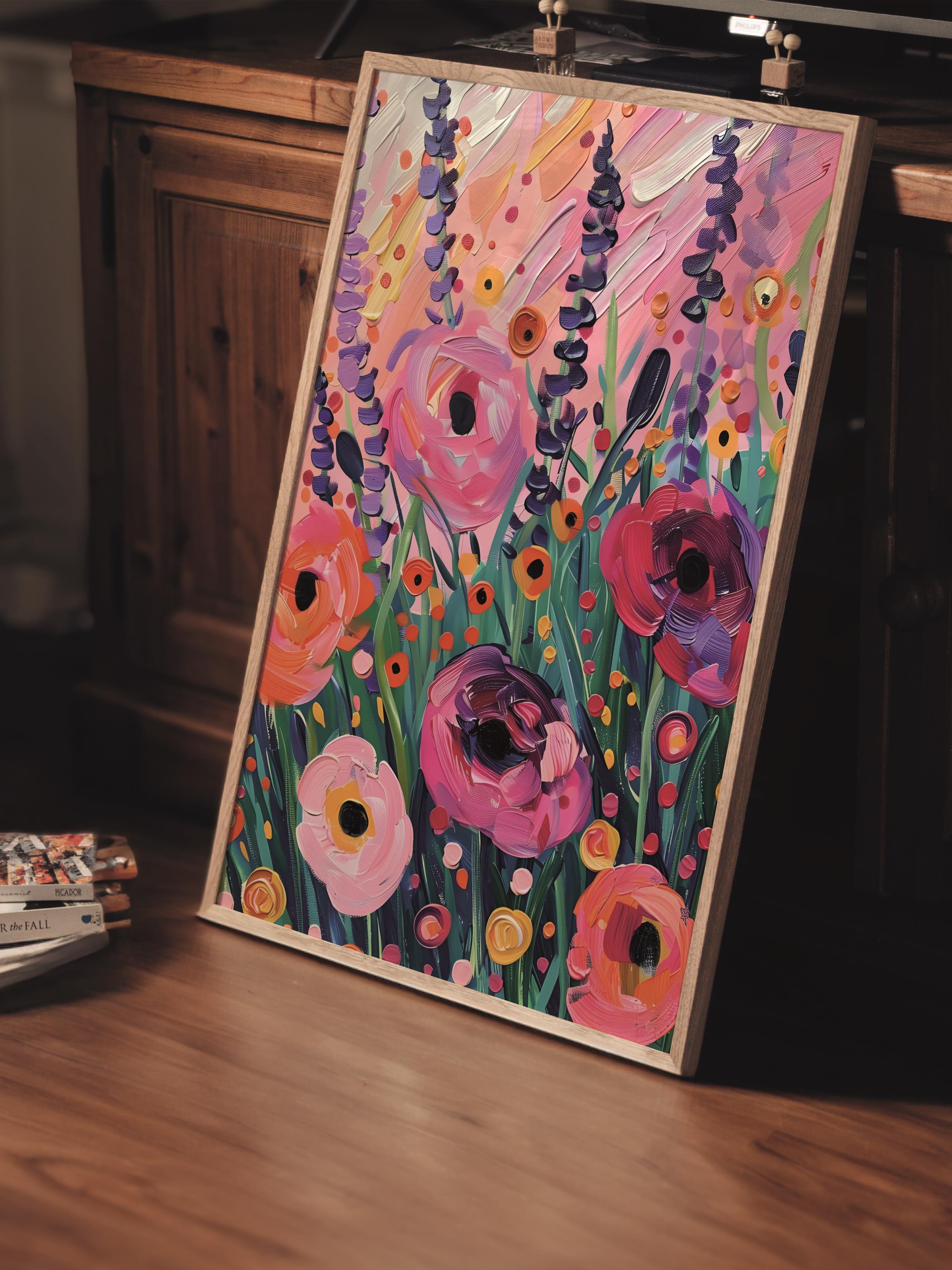 Çerçevesiz Poster Tablo, Duvar Posteri, Kağıt Poster, Baharın Rengarenk Uyanışı , Maximalist No:57