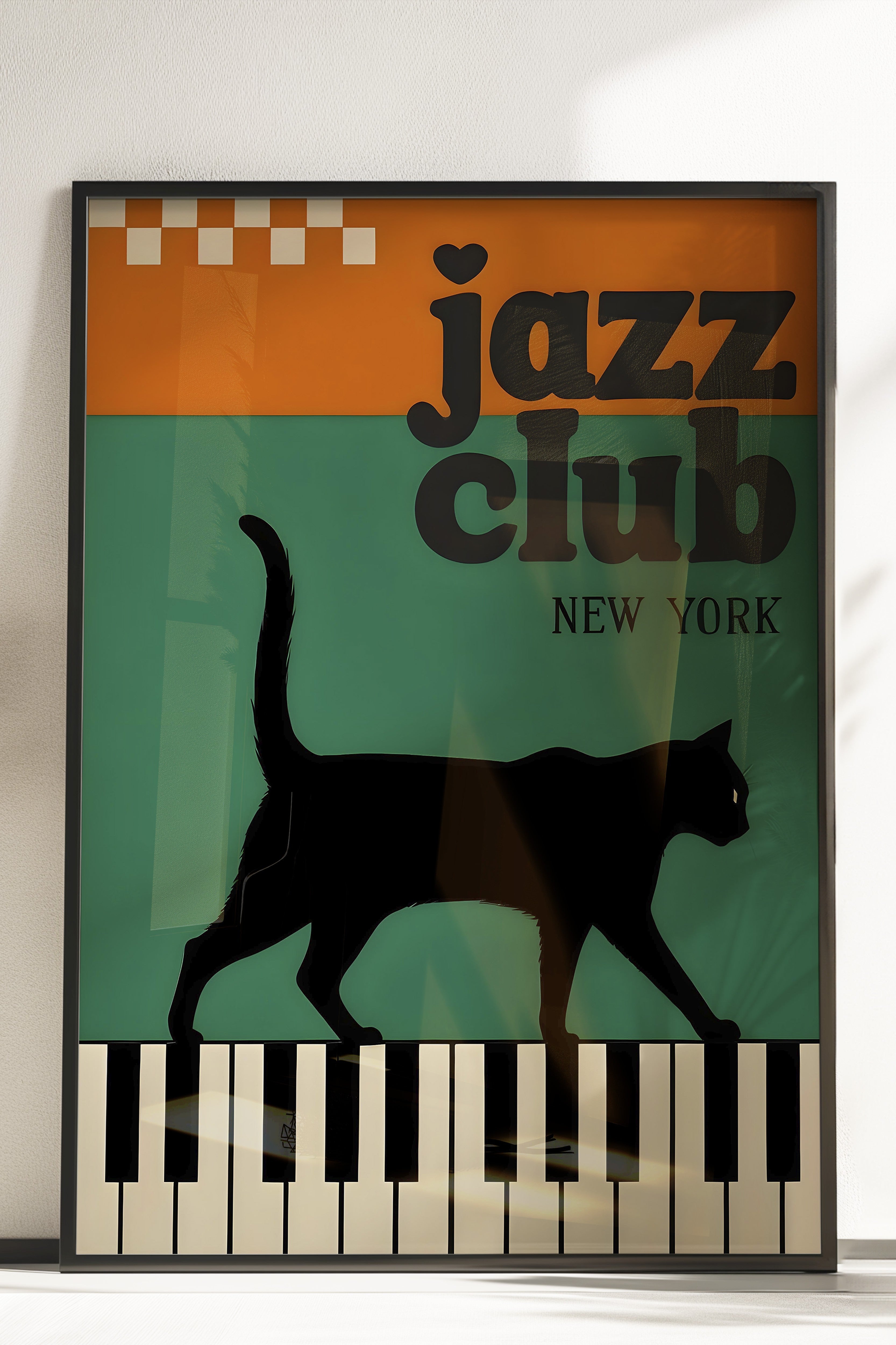 Çerçevesiz Poster, The Black Cat Jazz Club - 1, Comfort Serisi Duvar Posteri, NO:108976