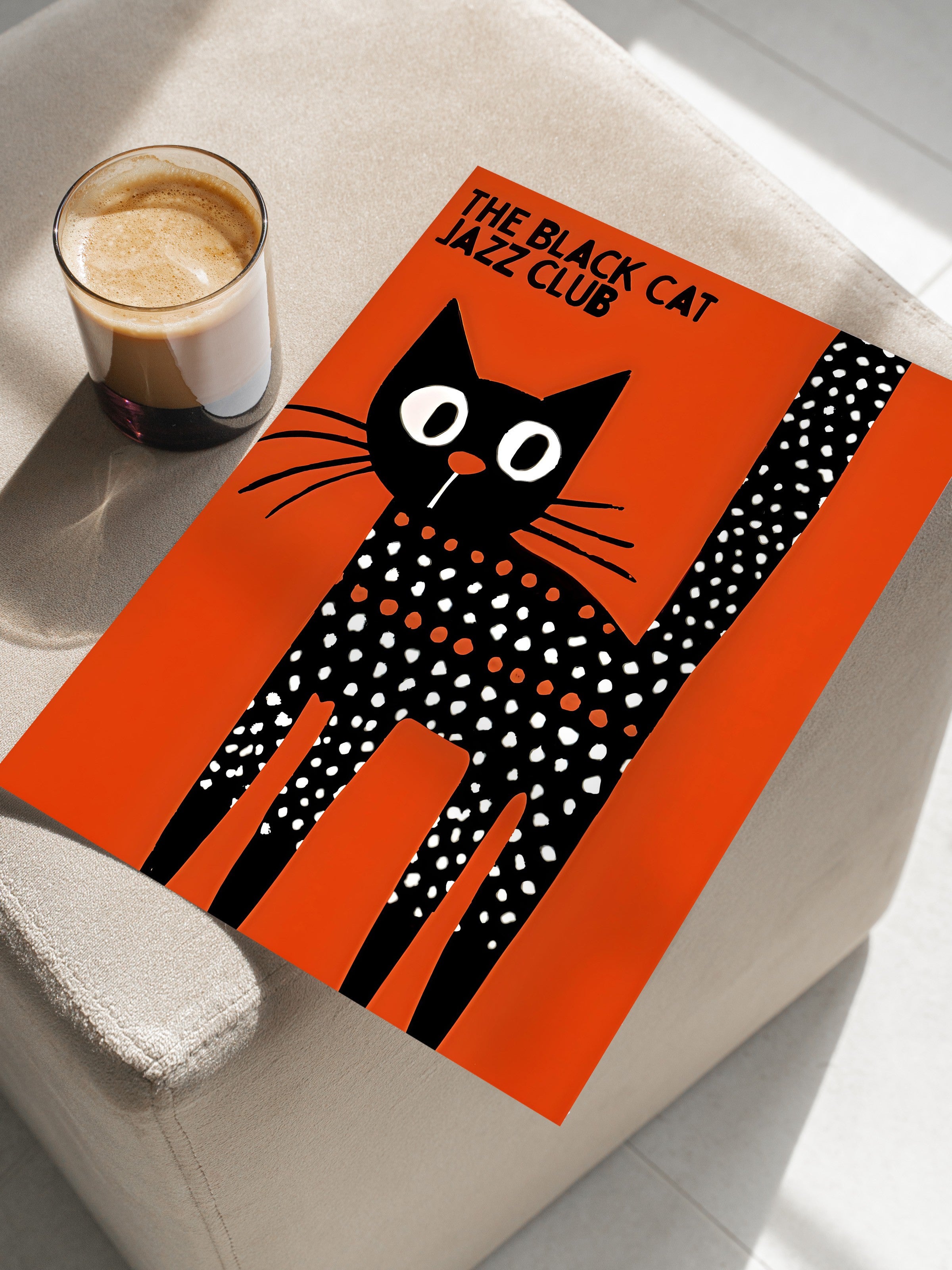 Çerçevesiz Poster, The Black Cat Jazz Club - 2, Comfort Serisi Duvar Posteri, NO:108977