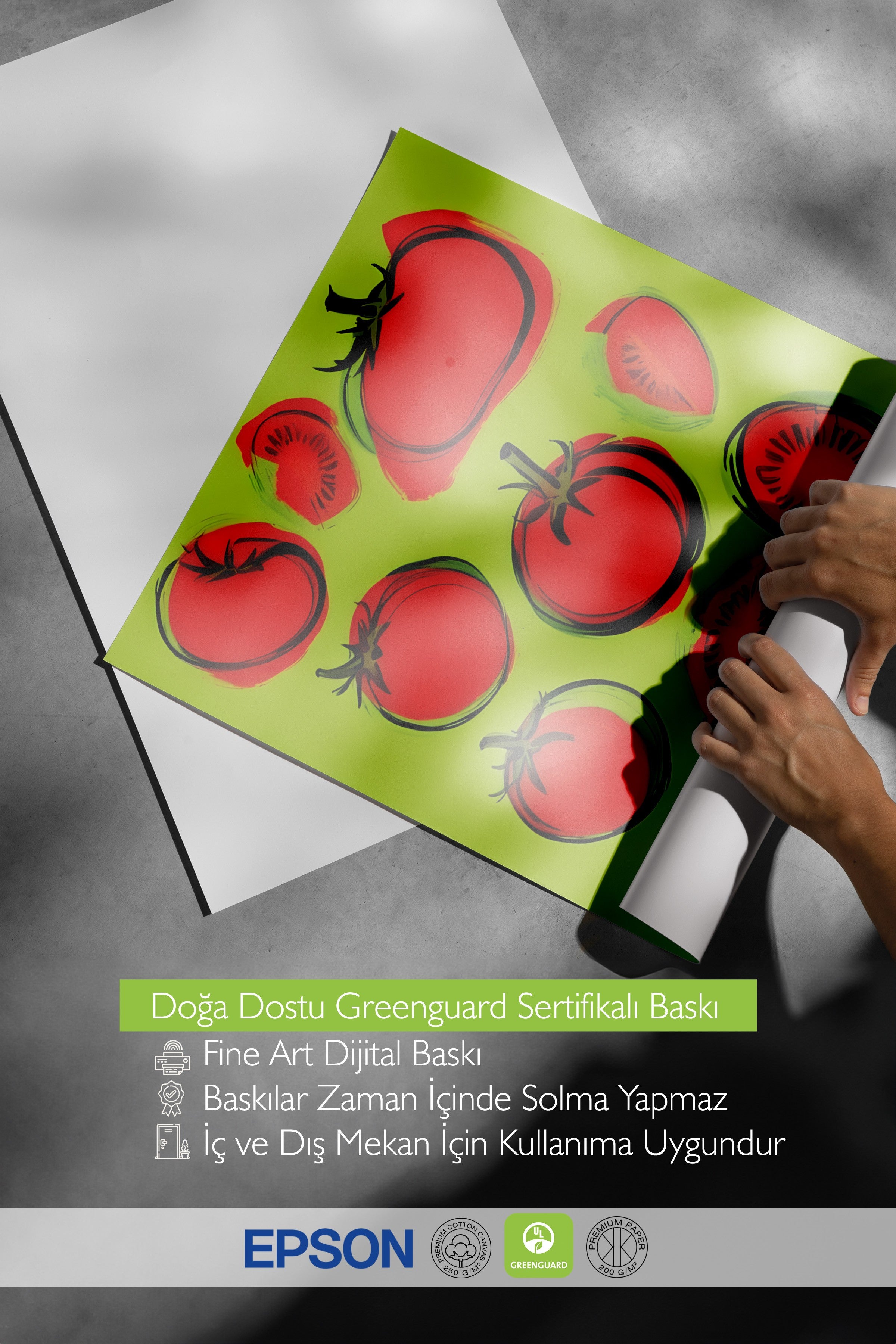 Çerçevesiz Poster, Tomatoes, Comfort Serisi Mutfak Duvar Posteri, NO:109099