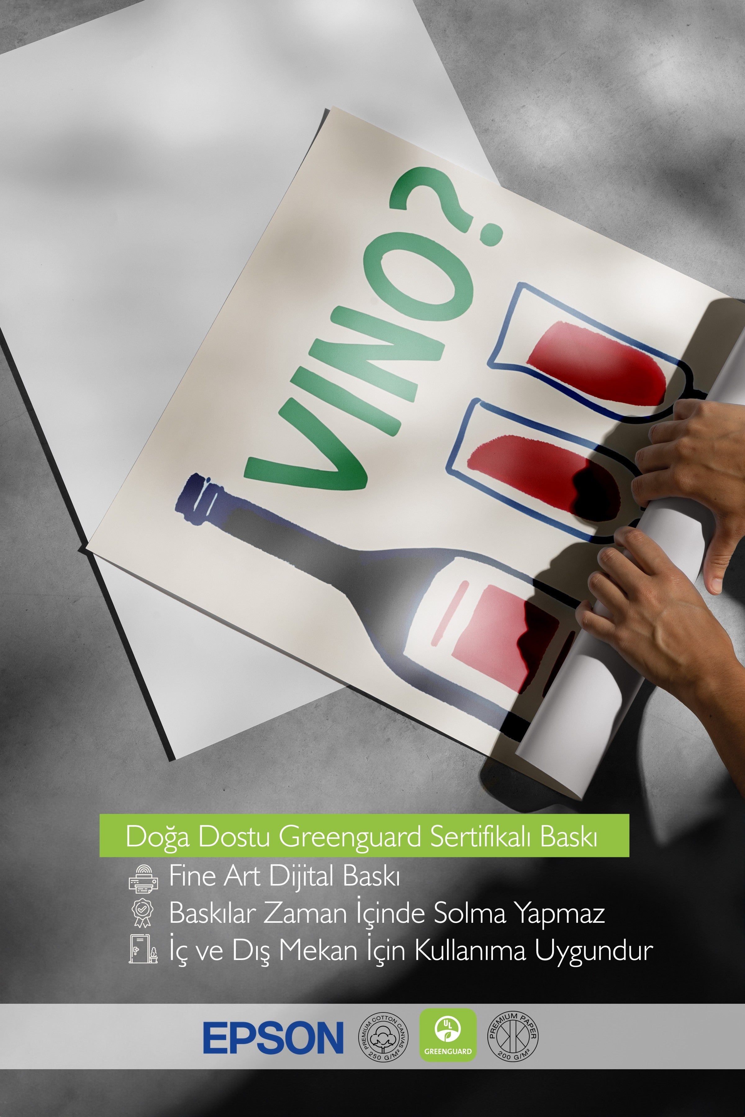 Çerçevesiz Poster, VINO?, Comfort Serisi Mutfak Duvar Posteri, NO:109063