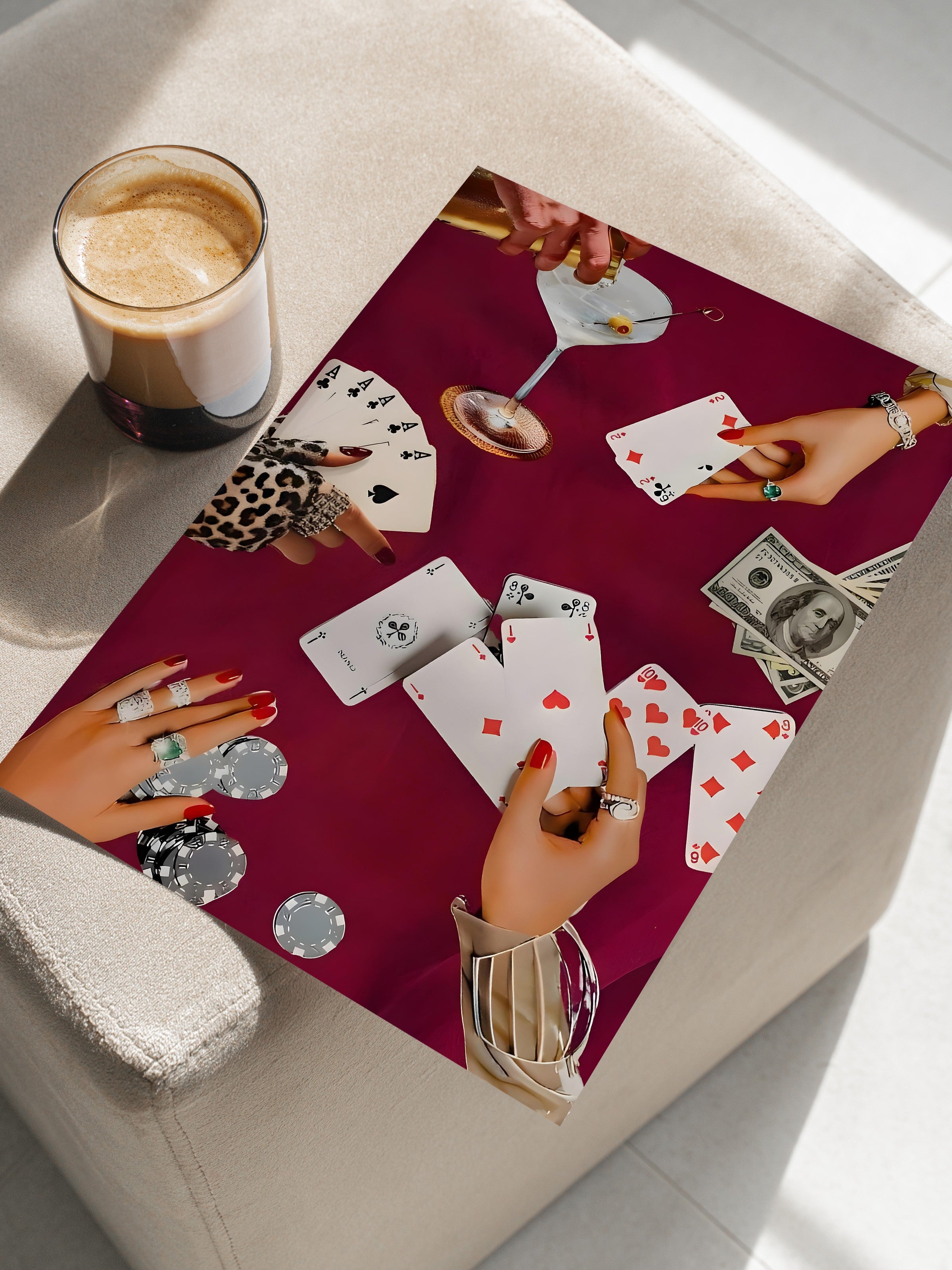 Çerçevesiz Poster, Vintage Playing Cards, Comfort Serisi Duvar Posteri, NO:108950